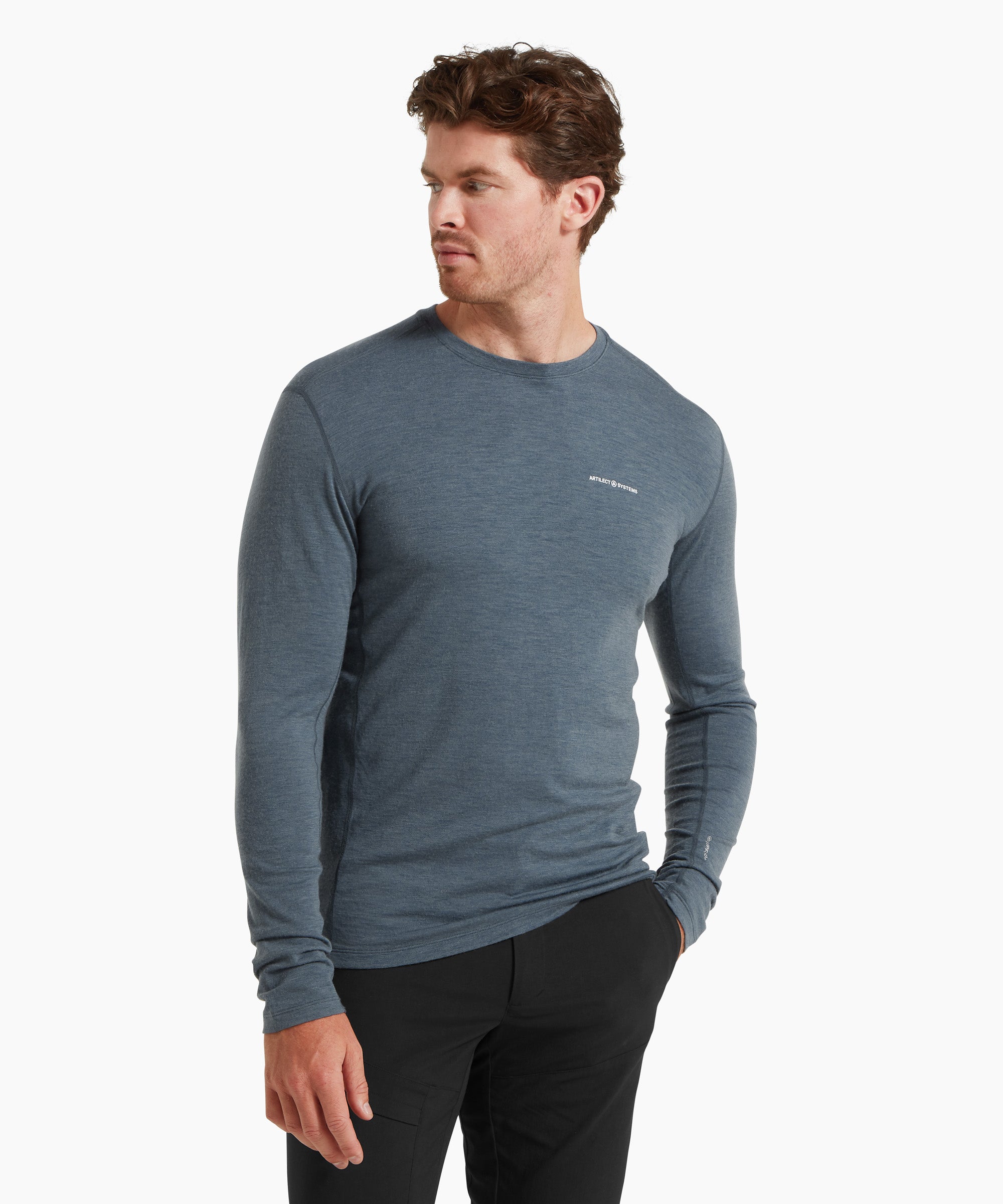 Mens Exposure Long Sleeve Tee - Dark Slate