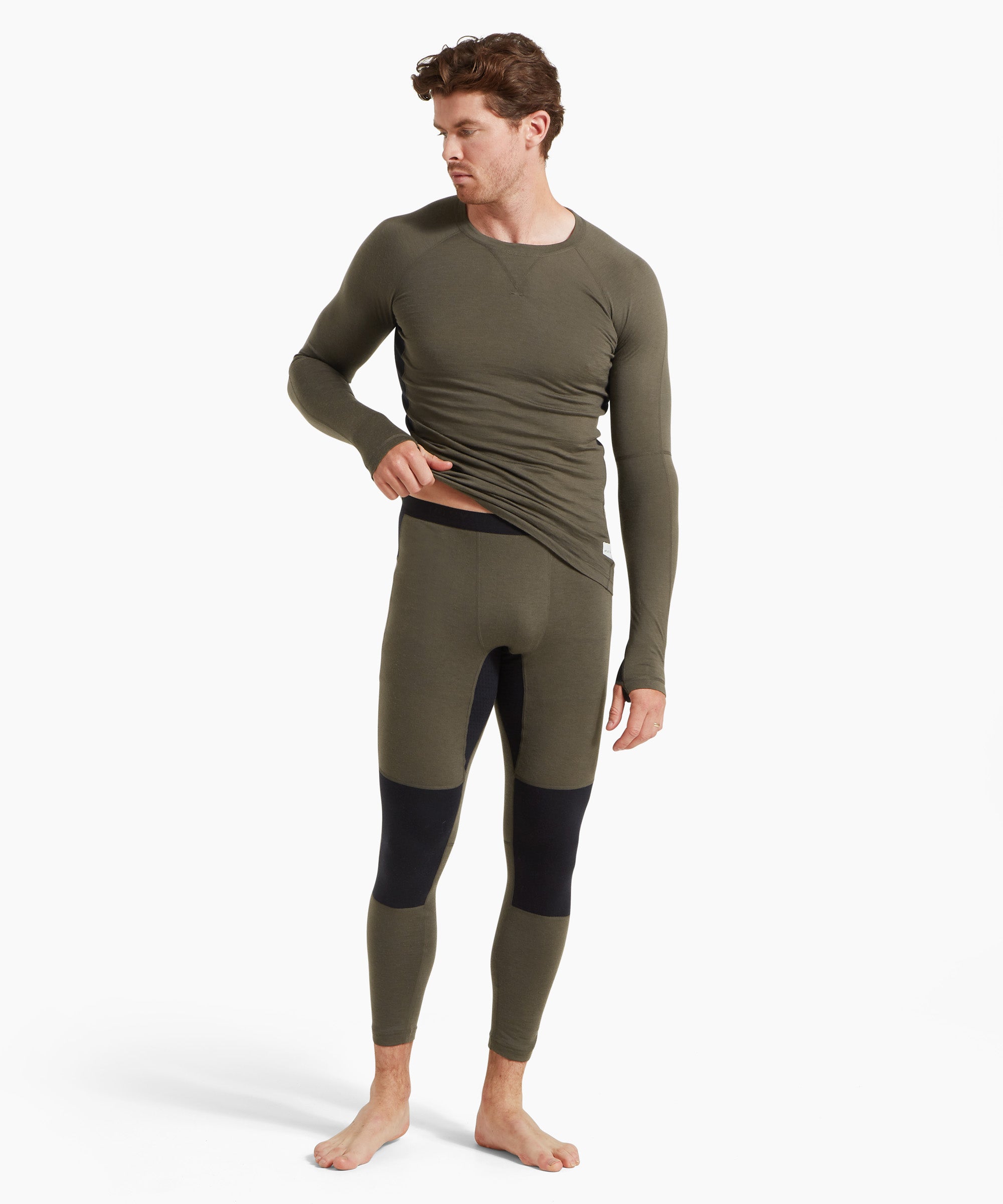 Mens Flatiron 185 Legging - Deep Olive/Black