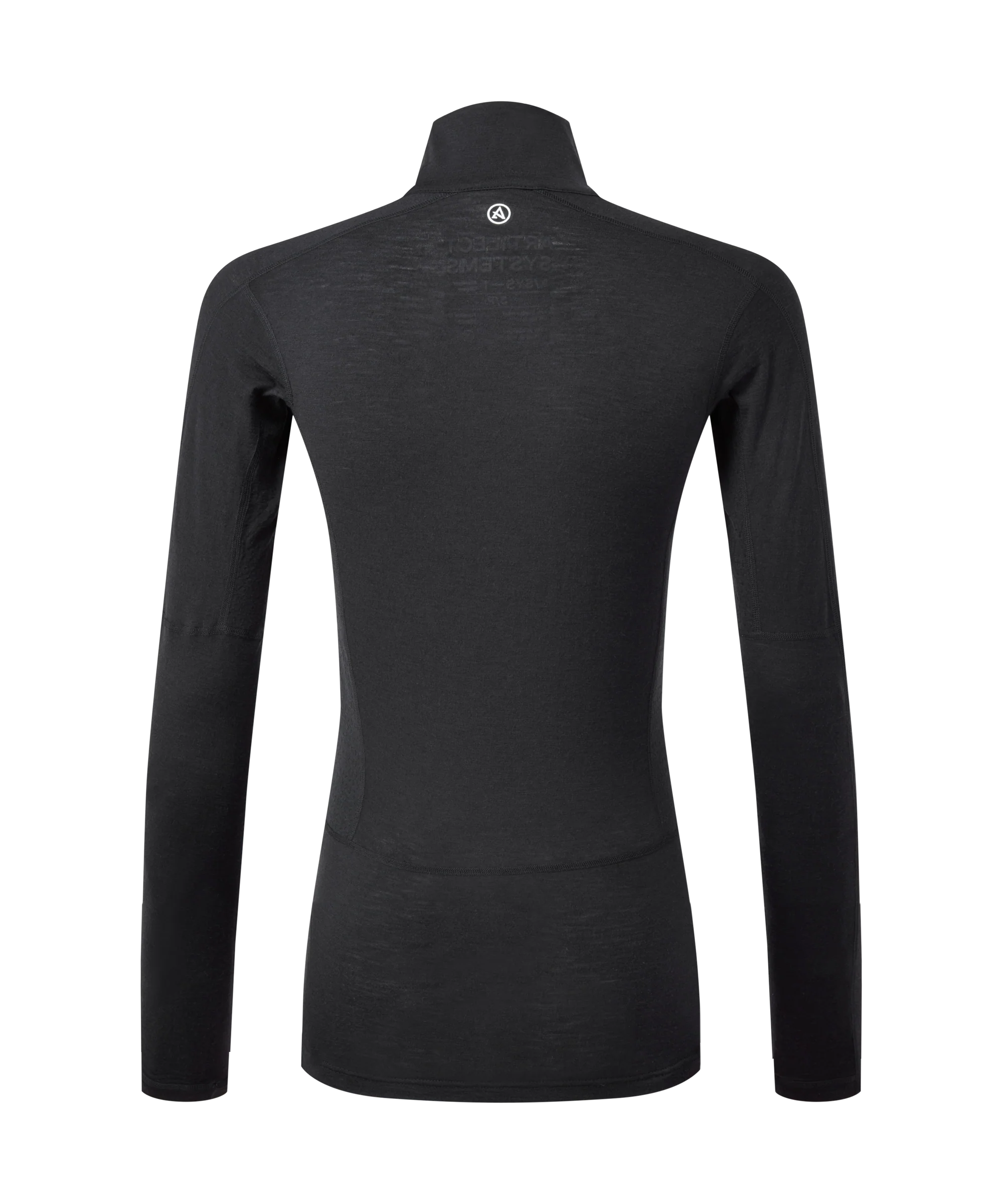 Artilect Performance Womens Boulder 125 Quarter Zip Top Black from the back