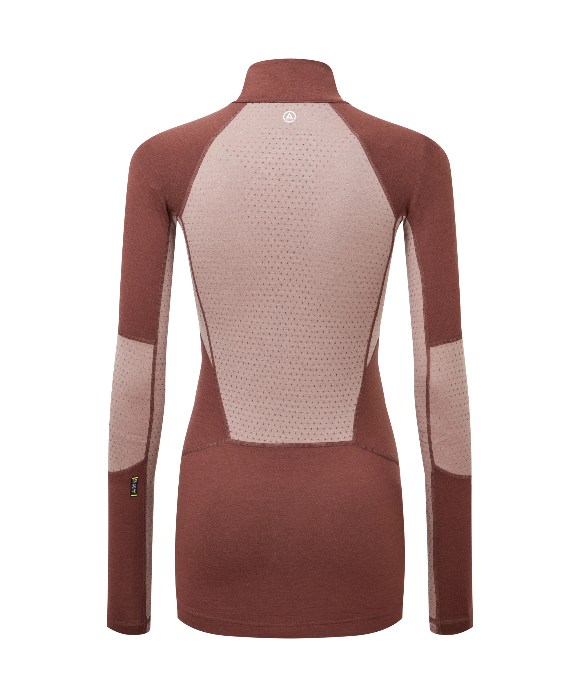 Artilect Performance Womens Darkhorse 185 Zoned Quarter Zip Top Burgundy from the back