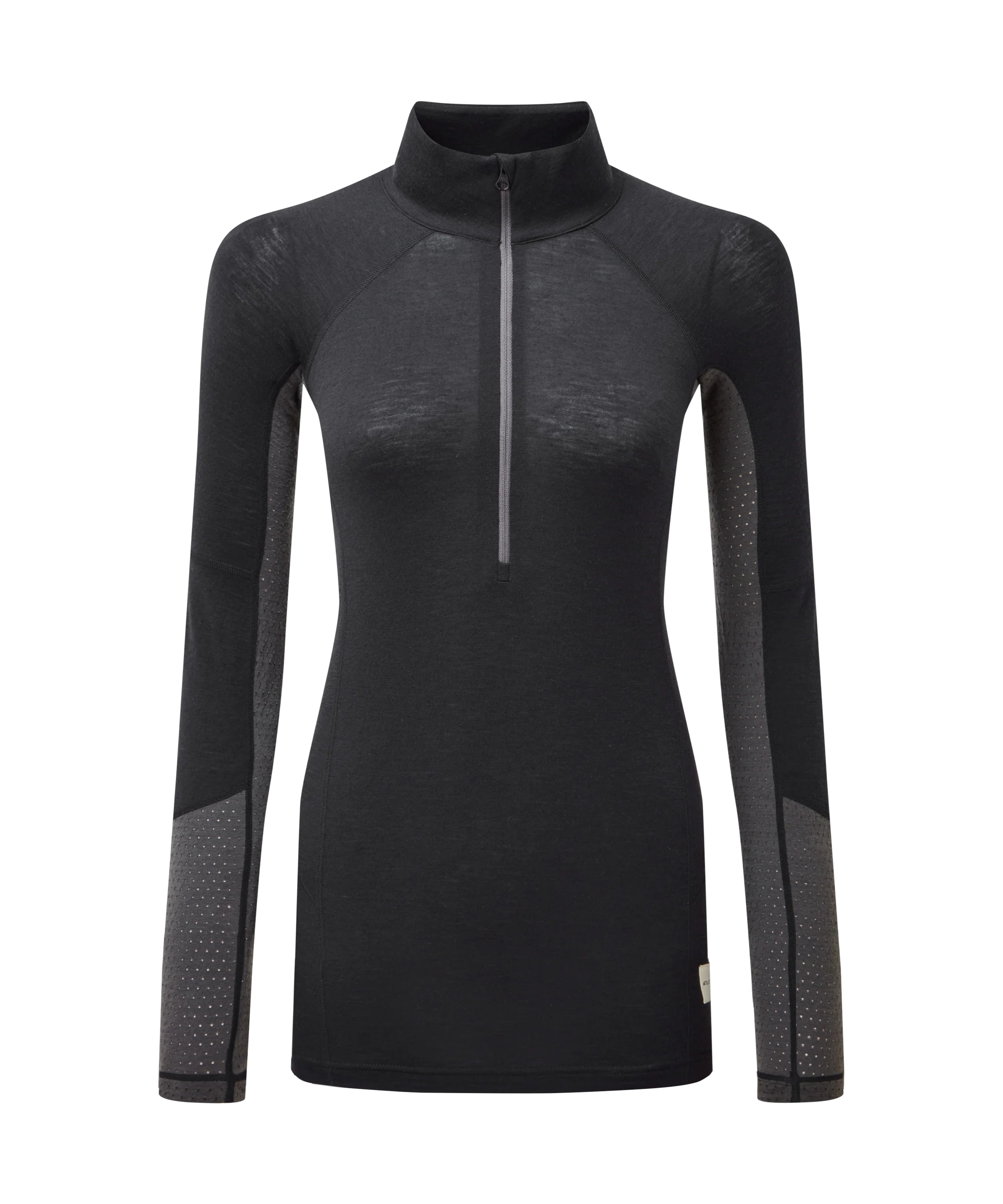 Artilect Performance Womens Goldhill 125 Zoned Quarter Zip Top Black
