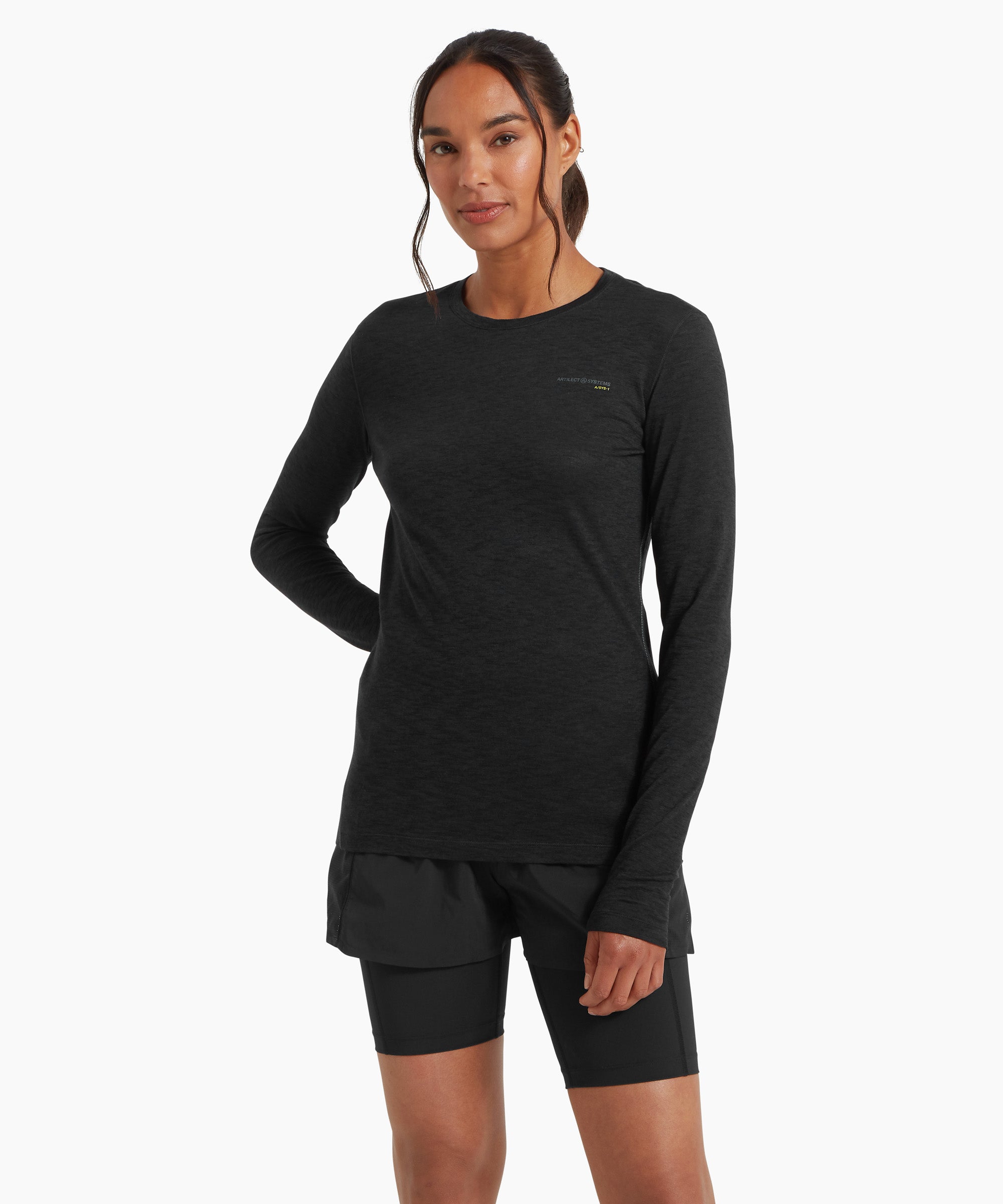 Womens Sprint Long Sleeve Tee - Black