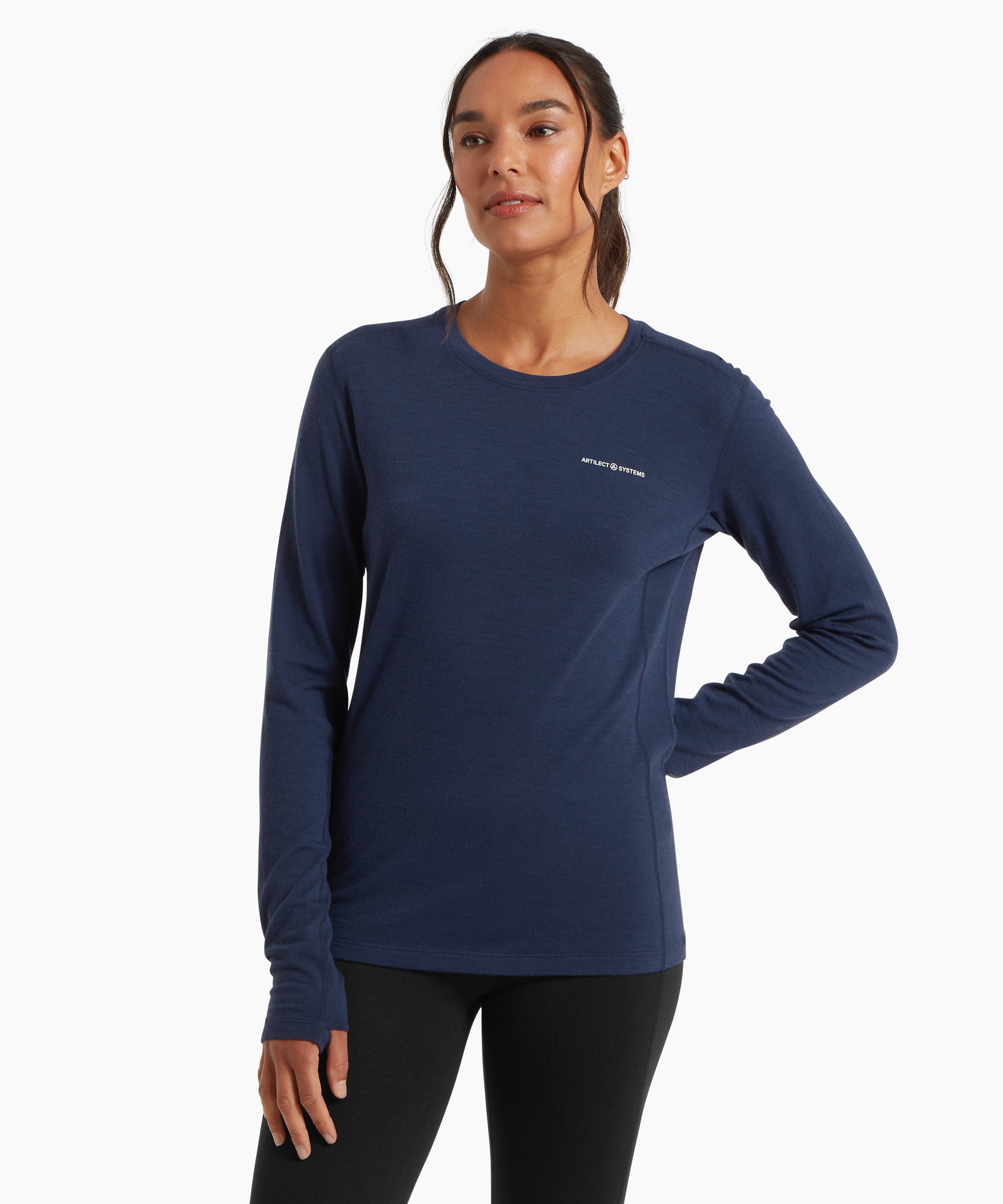 Womens Exposure Long Sleeve Tee - Sky Captain