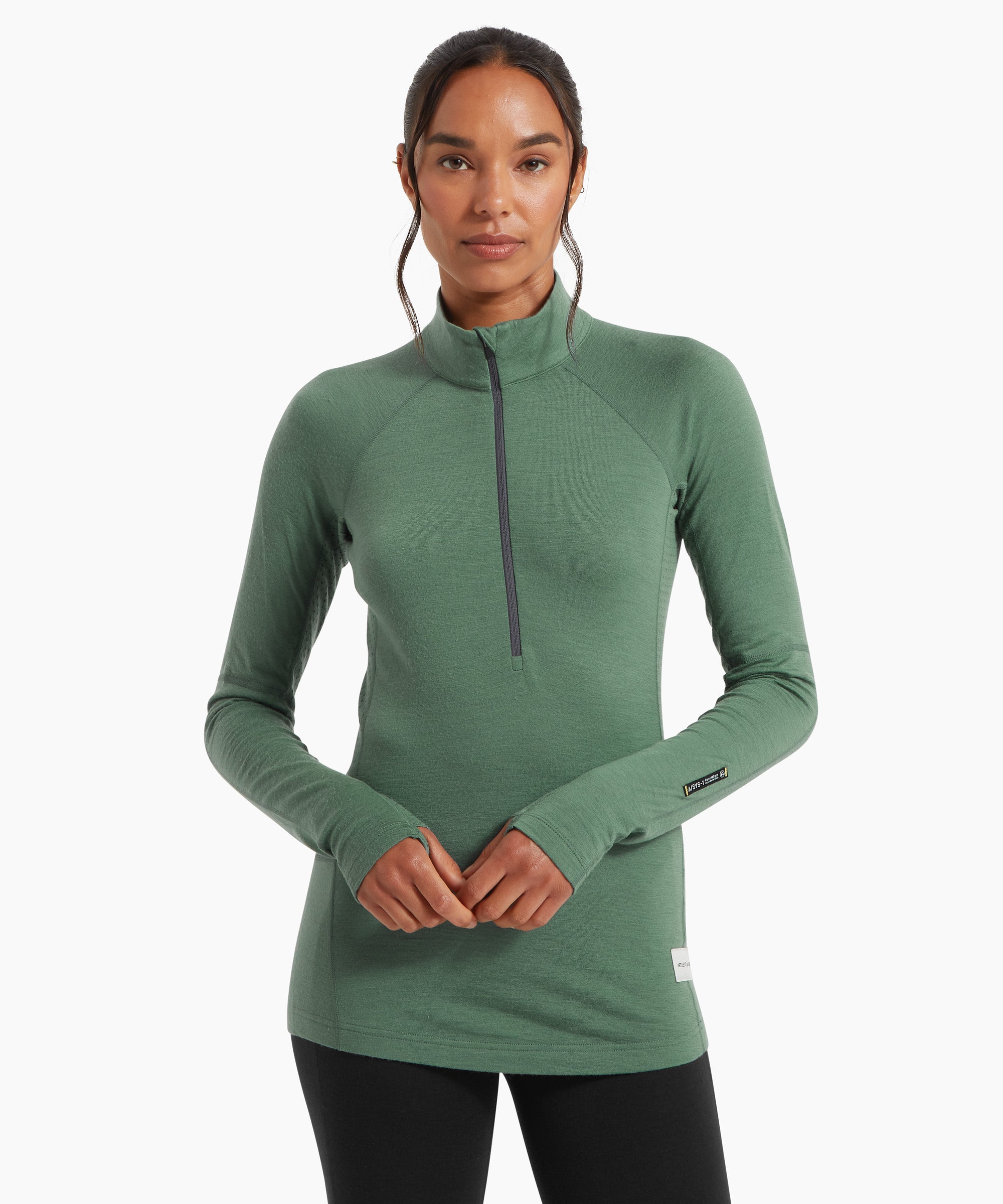 Womens Flatiron 185 Quarter Zip Top - Sagebrush