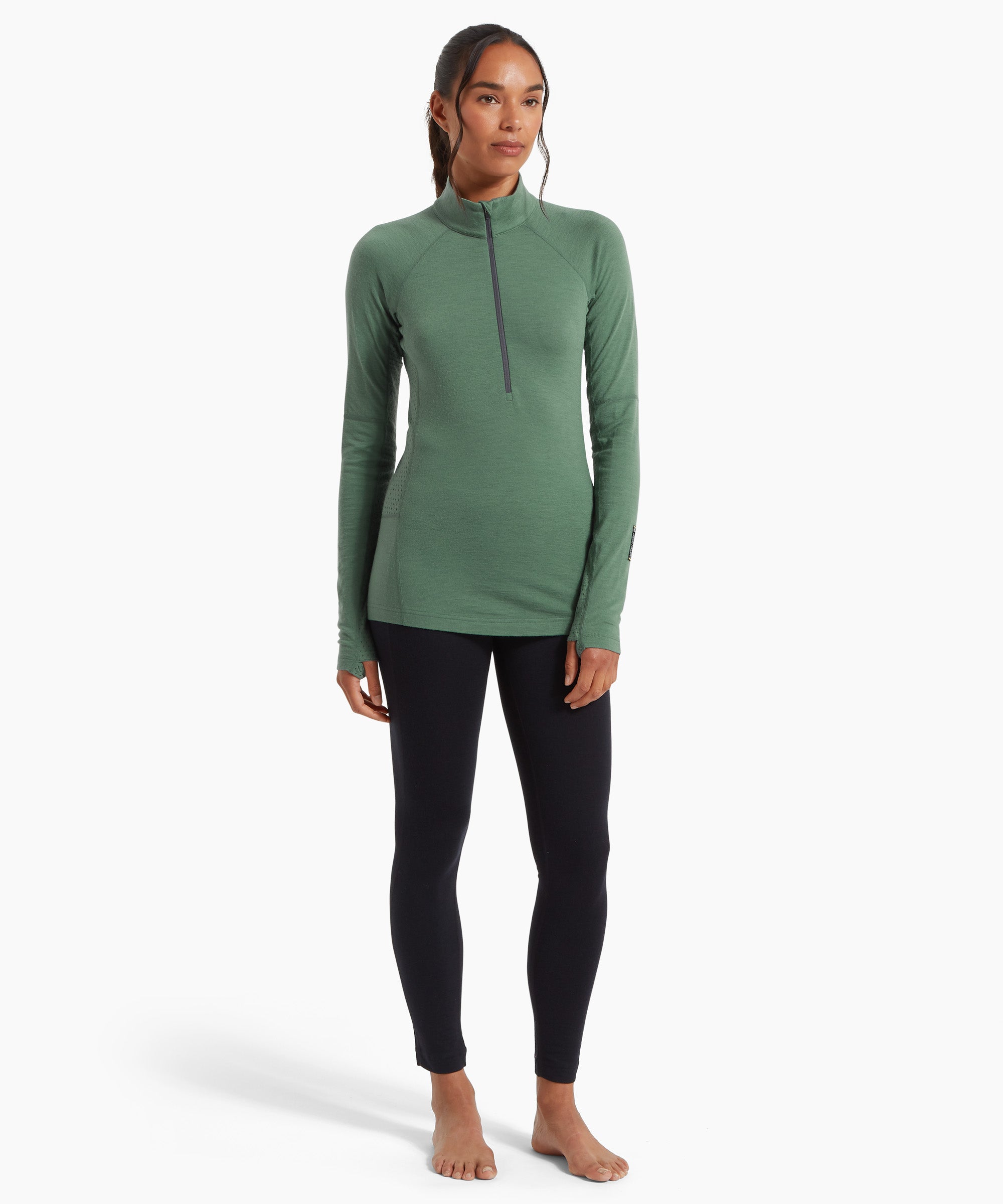 Womens Flatiron 185 Quarter Zip Top - Sagebrush