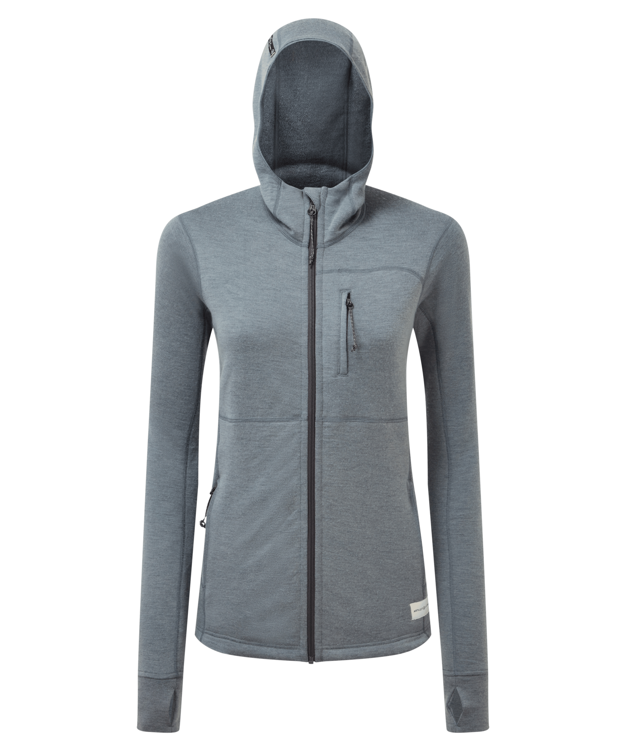Womens Eldorado Merino Hoodie Jacket - Storm Blue