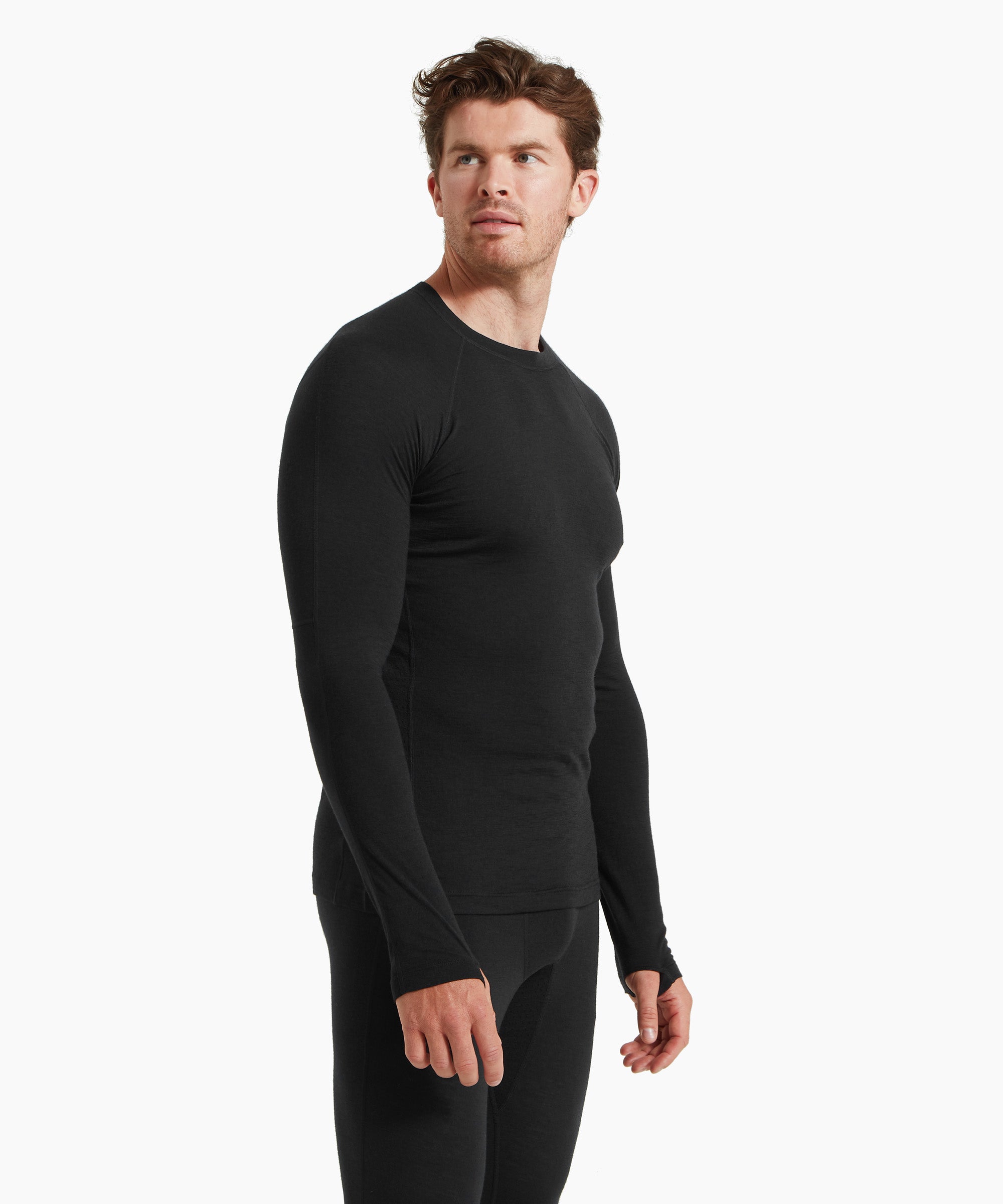 Mens Boulder 125 Long Sleeve Crew - Black