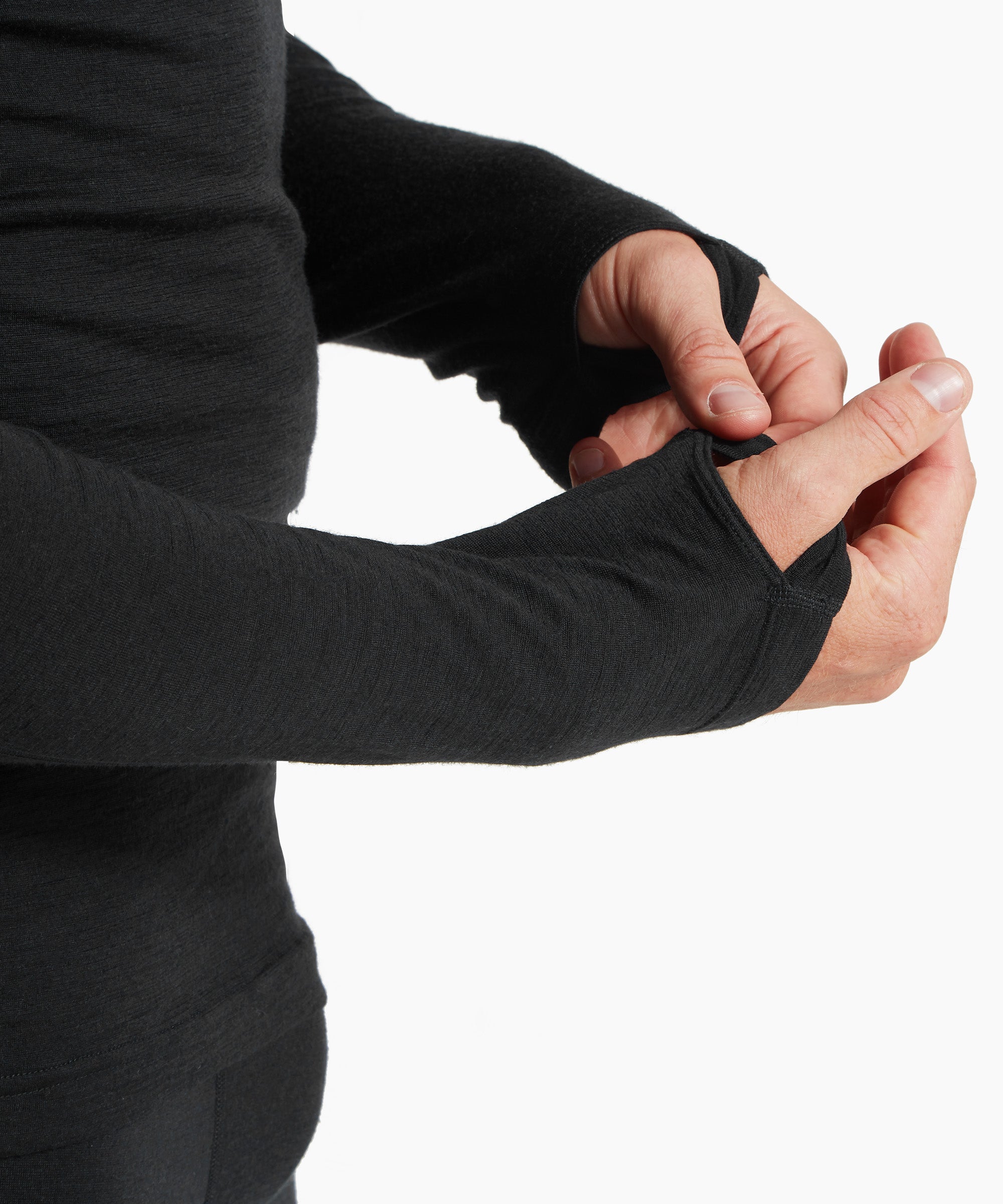 Mens Boulder 125 Long Sleeve Crew - Black