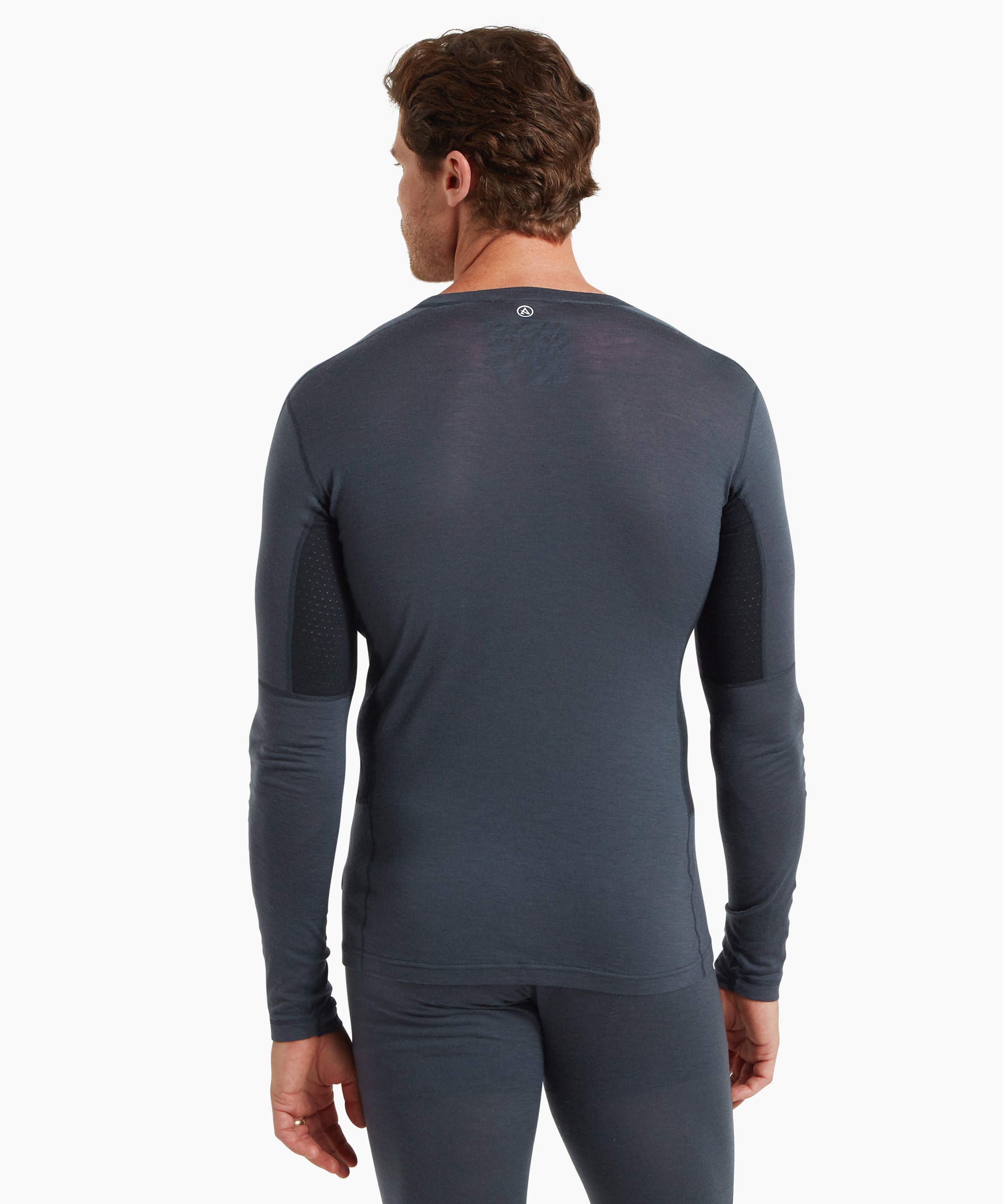 Mens Boulder 125 Long Sleeve Crew - Dusk Blue/Black