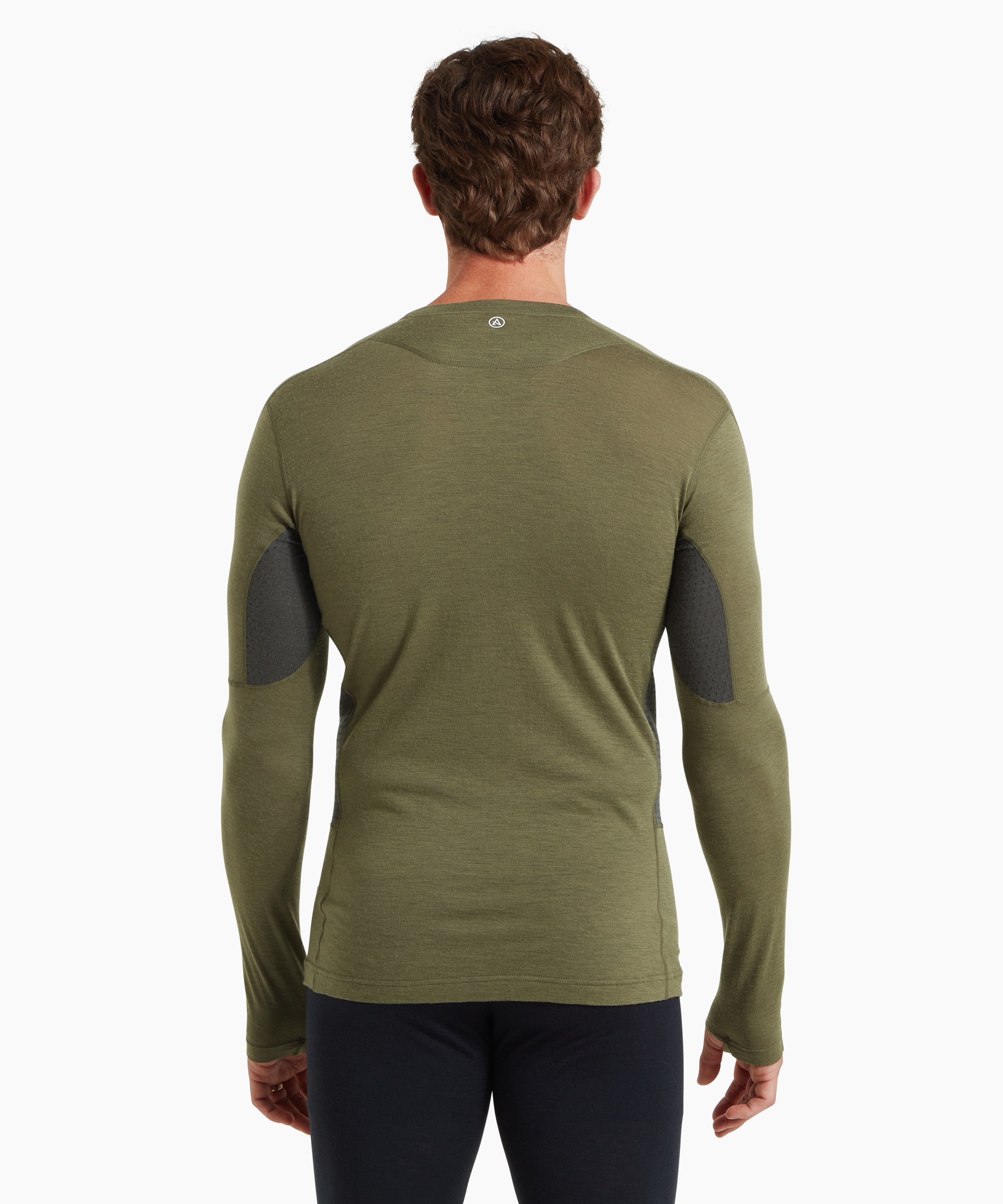 Mens Boulder 125 Long Sleeve Crew - Kalamata/Ash