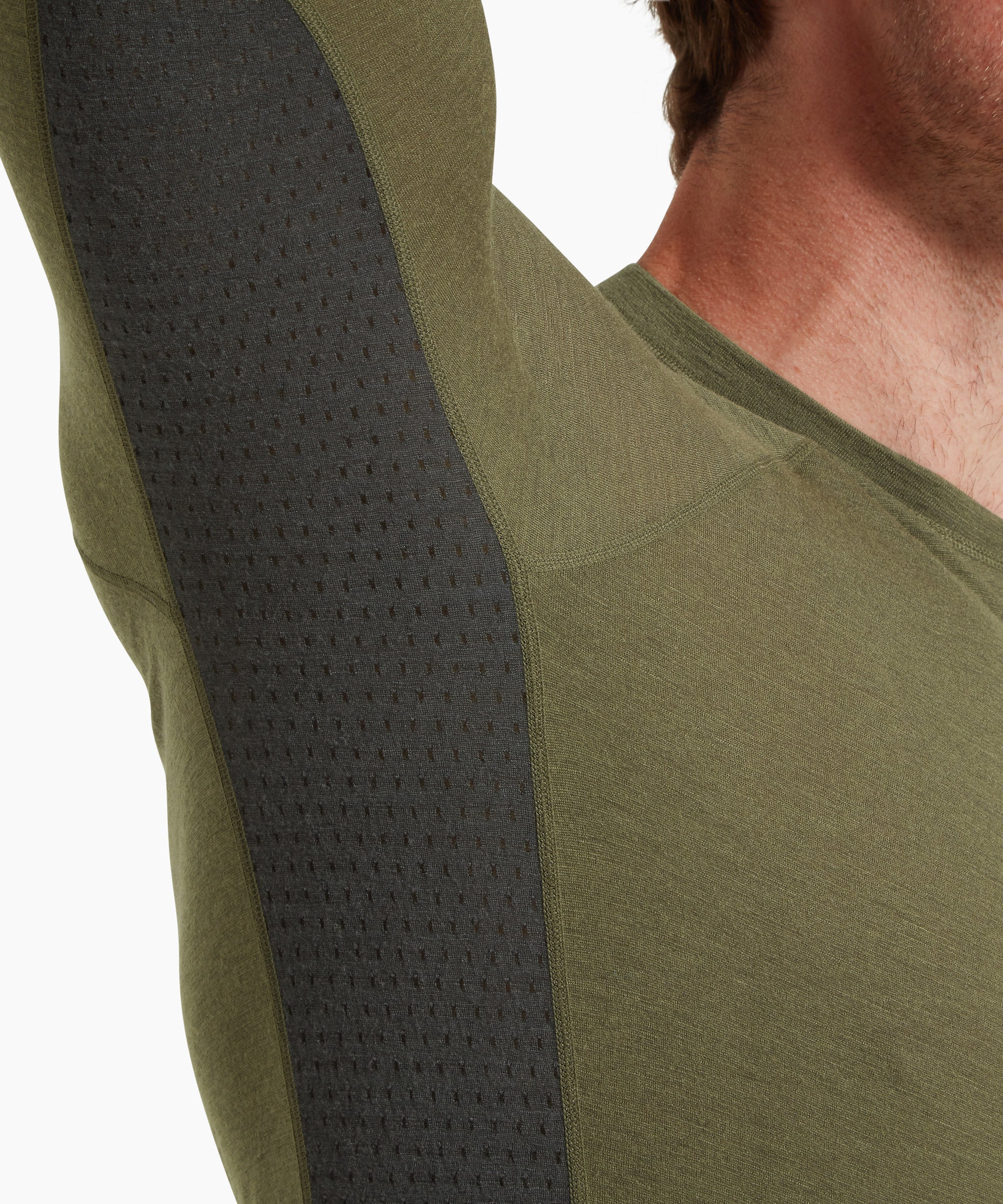 Mens Boulder 125 Long Sleeve Crew - Kalamata/Ash