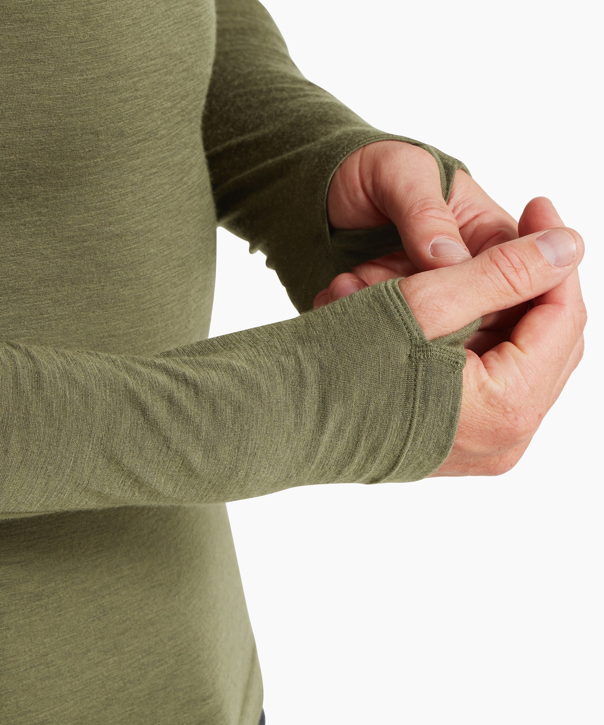 Mens Boulder 125 Long Sleeve Crew - Kalamata/Ash
