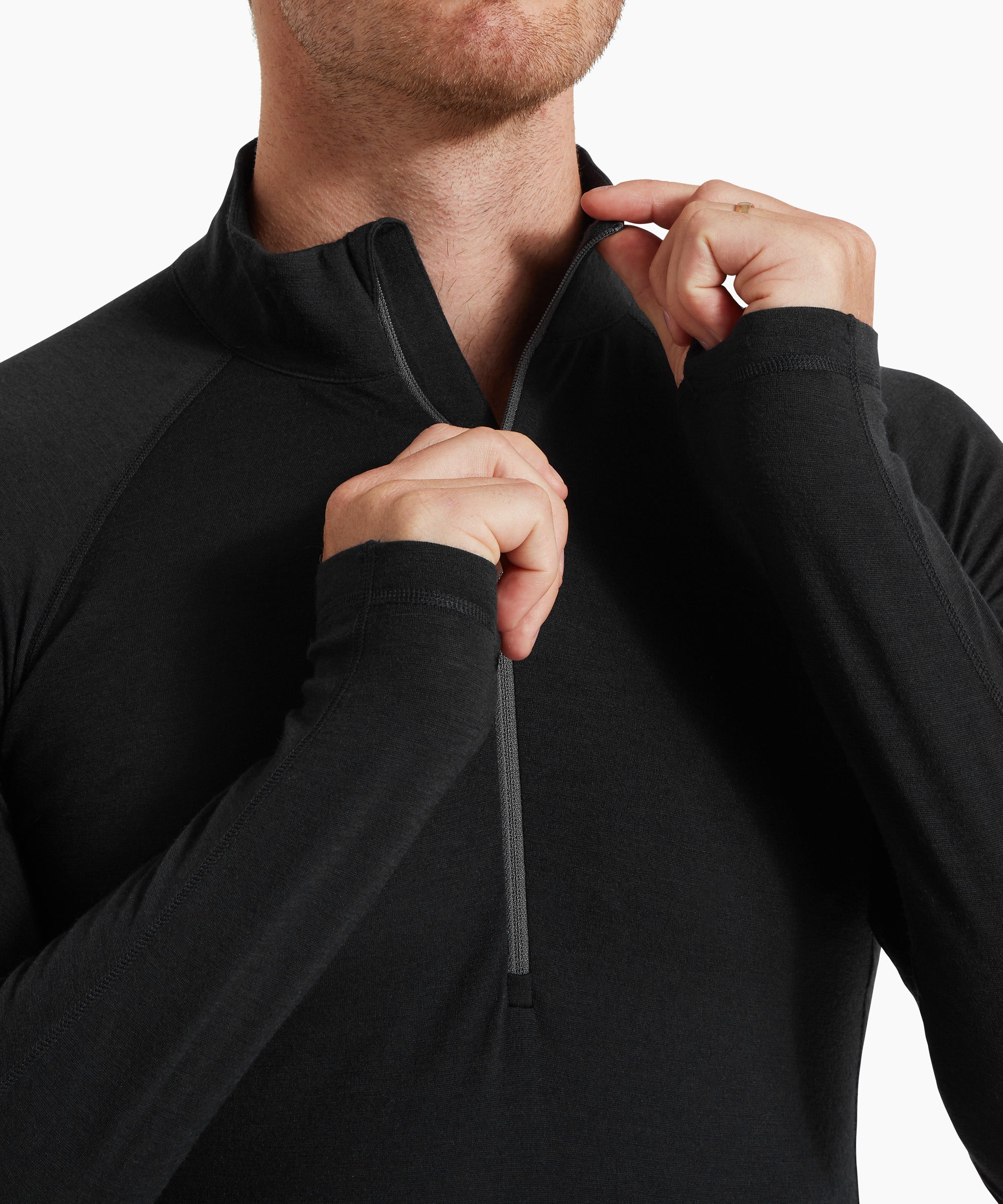 Mens Boulder 125 Quarter Zip Top - Black