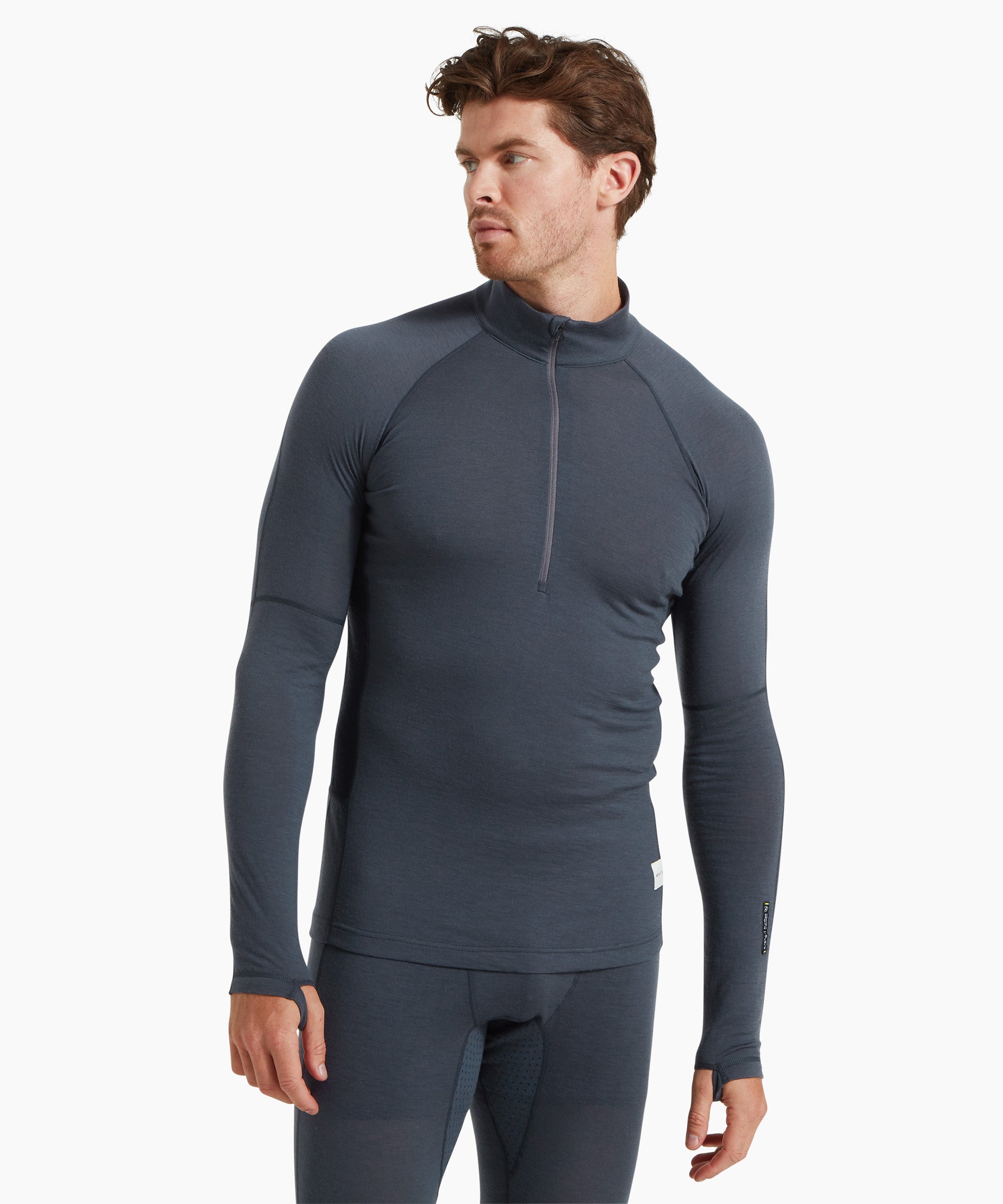 Mens Boulder 125 Quarter Zip Top - Dusk Blue/Black