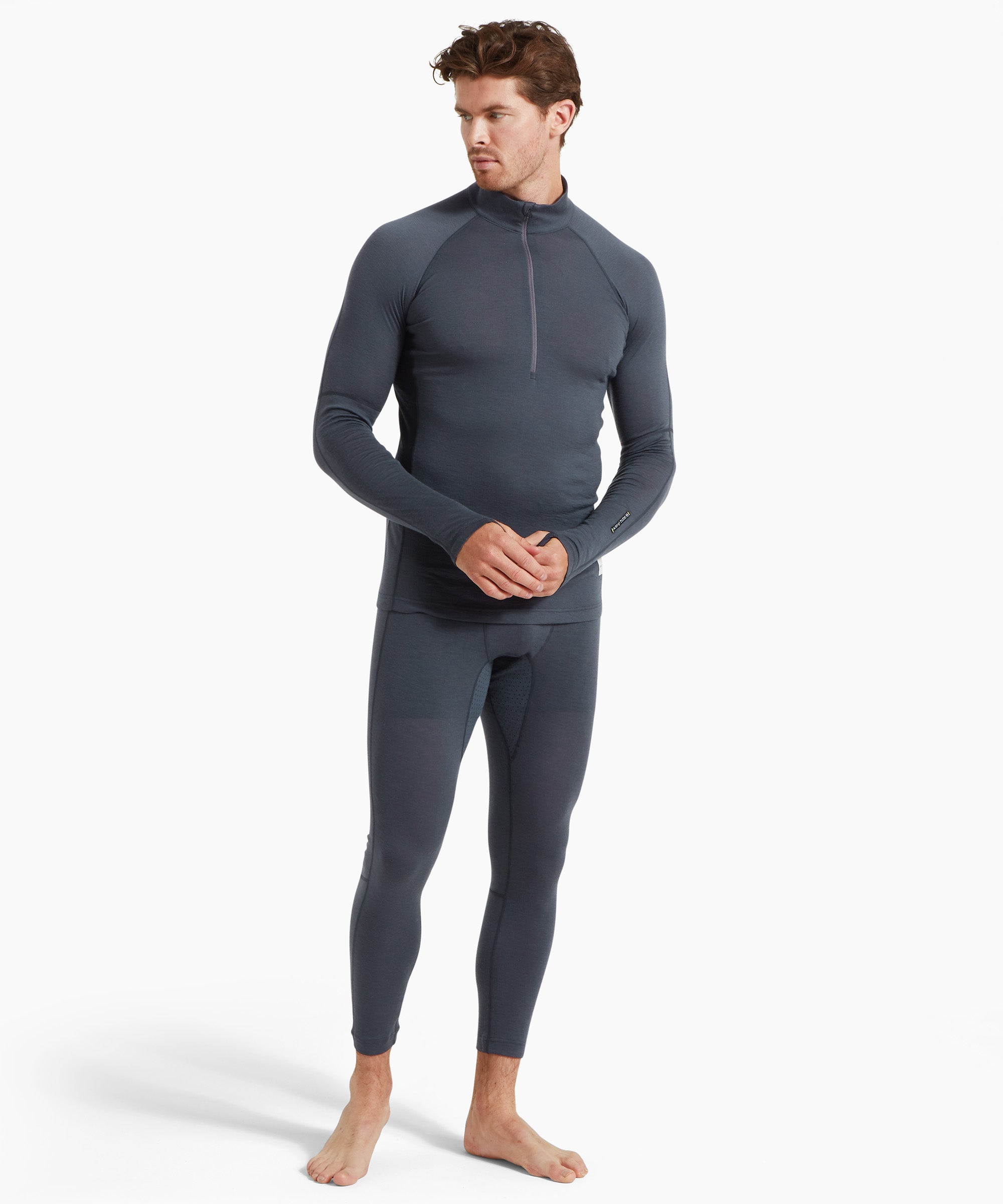 Mens Boulder 125 Quarter Zip Top - Dusk Blue/Black