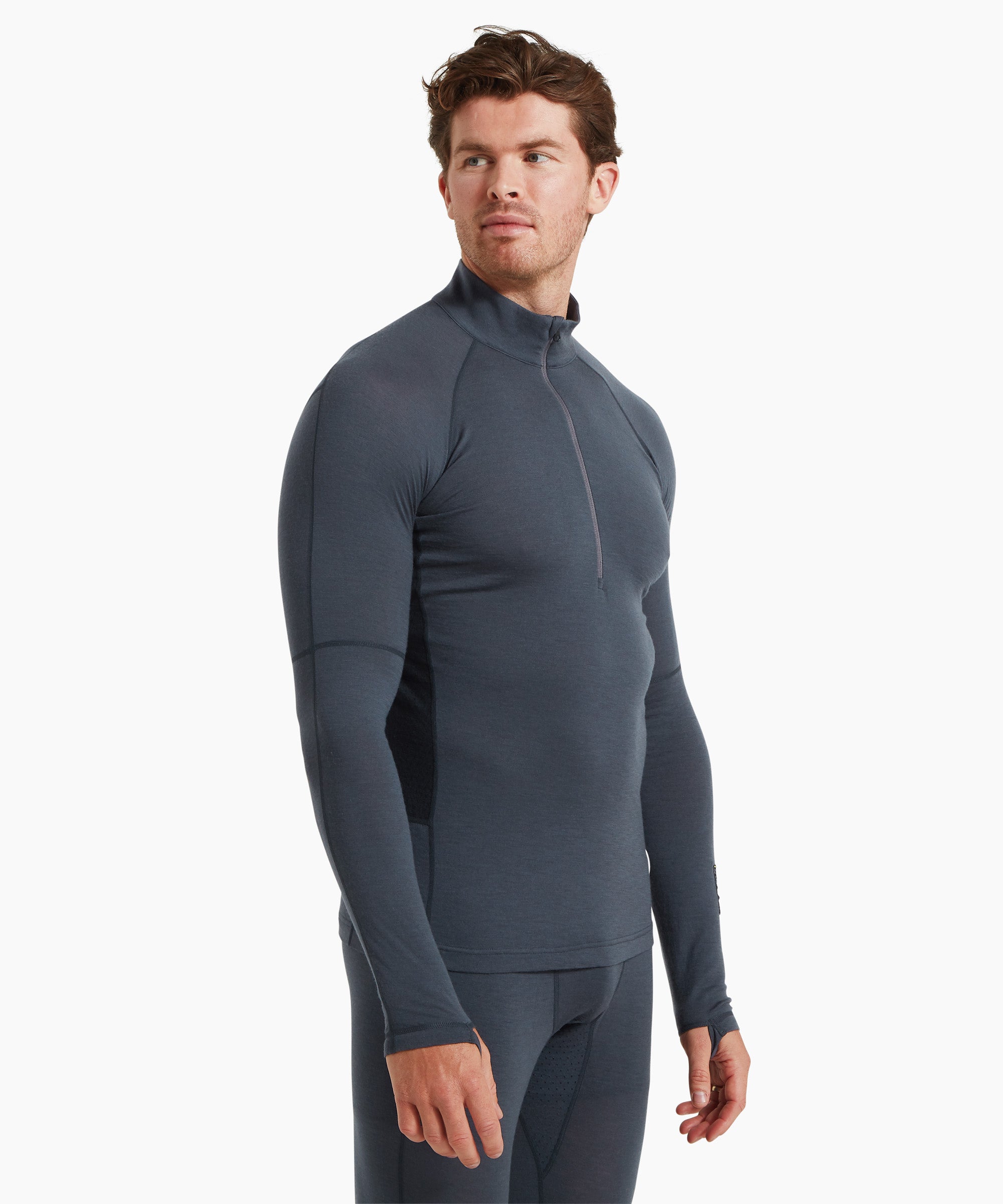 Mens Boulder 125 Quarter Zip Top - Dusk Blue/Black
