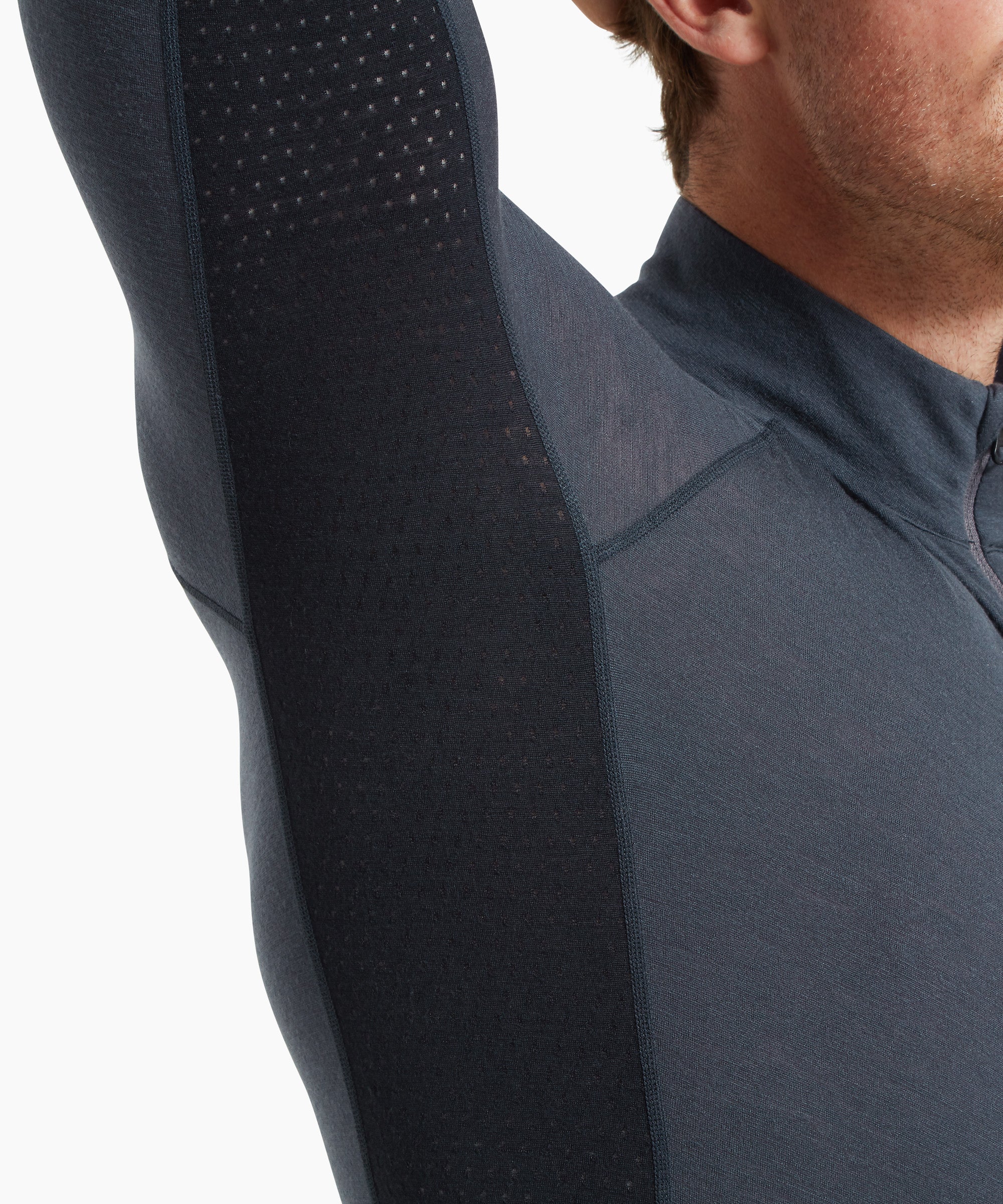 Mens Boulder 125 Quarter Zip Top - Dusk Blue/Black