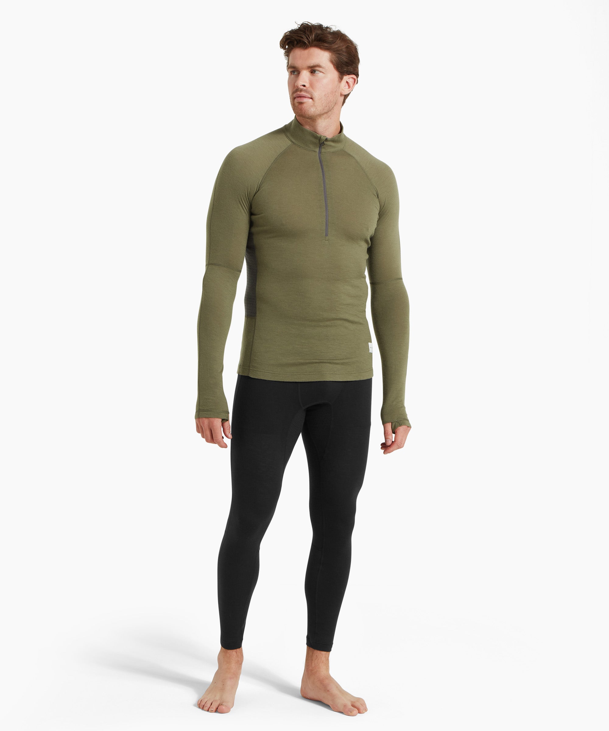 Mens Boulder 125 Quarter Zip Top - Kalamata/Ash