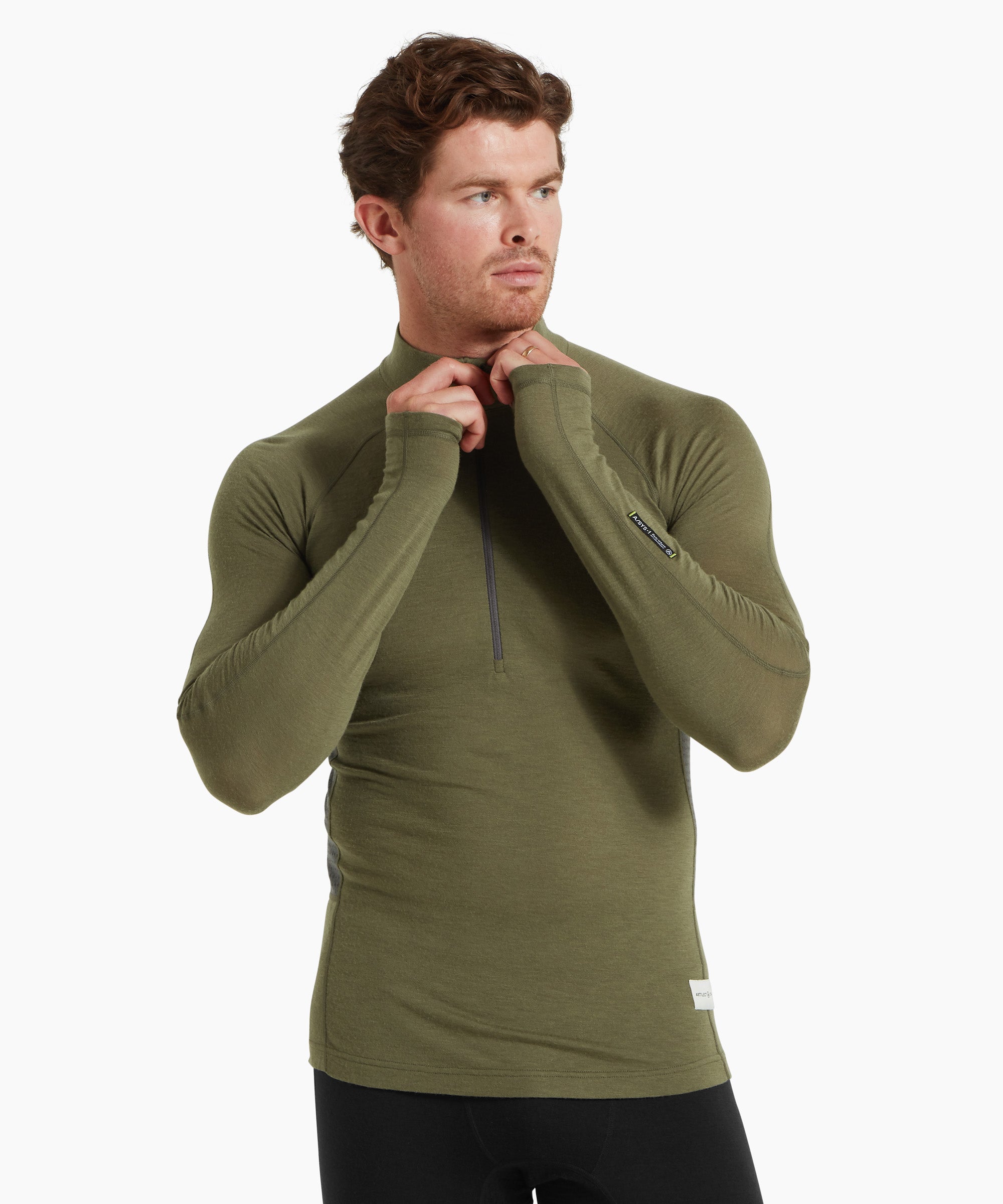 Mens Boulder 125 Quarter Zip Top - Kalamata/Ash