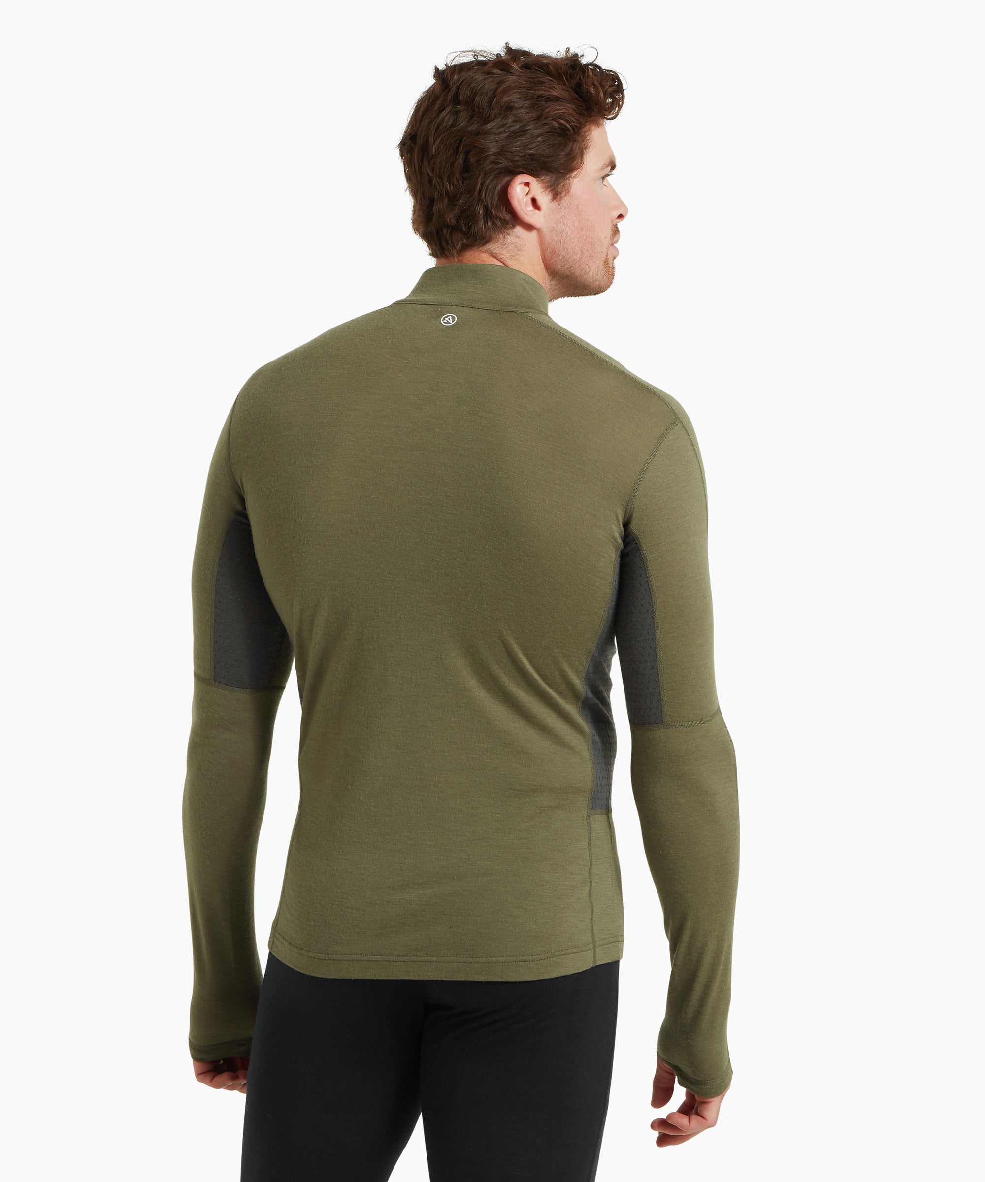 Mens Boulder 125 Quarter Zip Top - Kalamata/Ash
