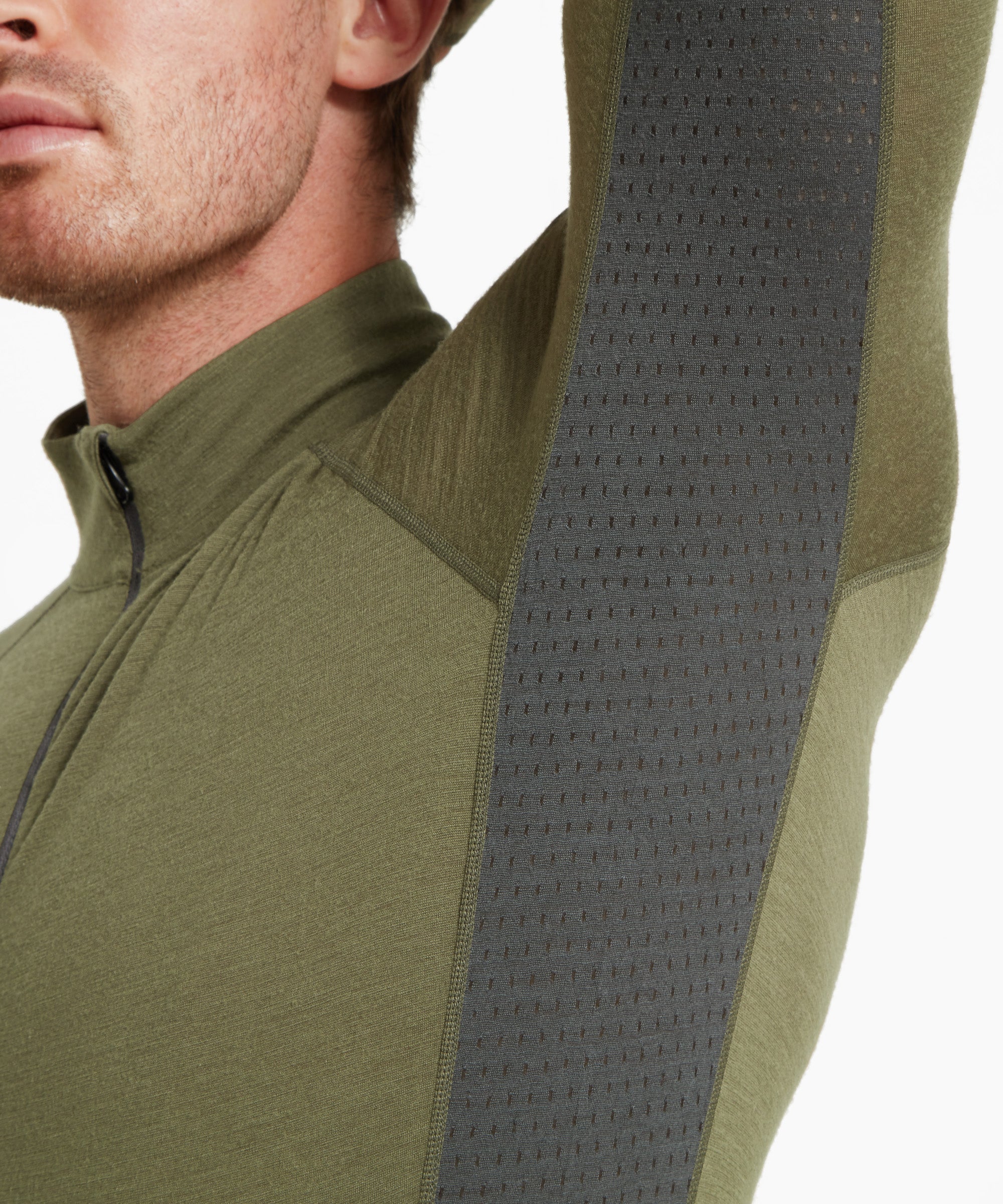 Mens Boulder 125 Quarter Zip Top - Kalamata/Ash
