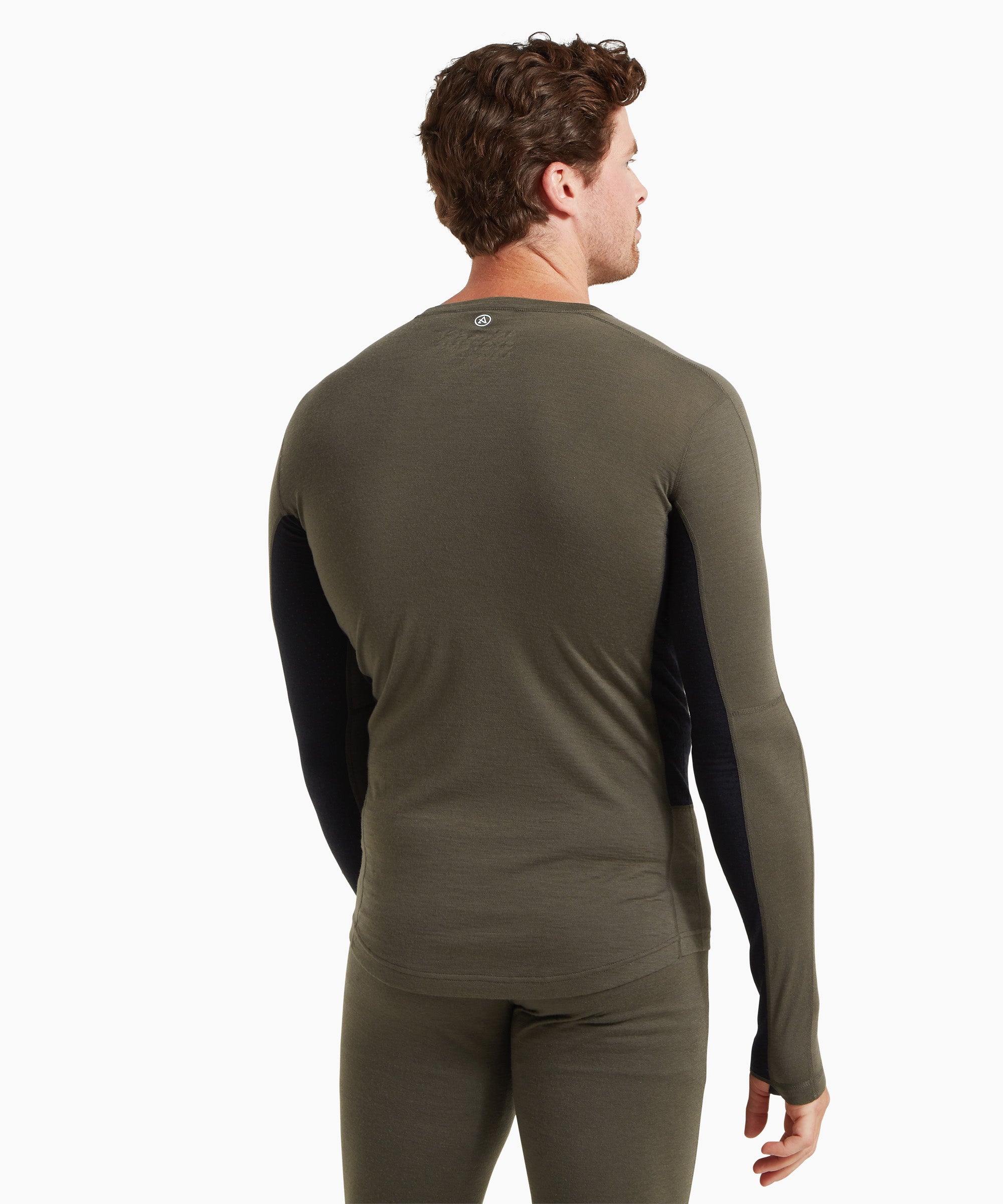 Mens Flatiron 185 Crew - Deep Olive/Black