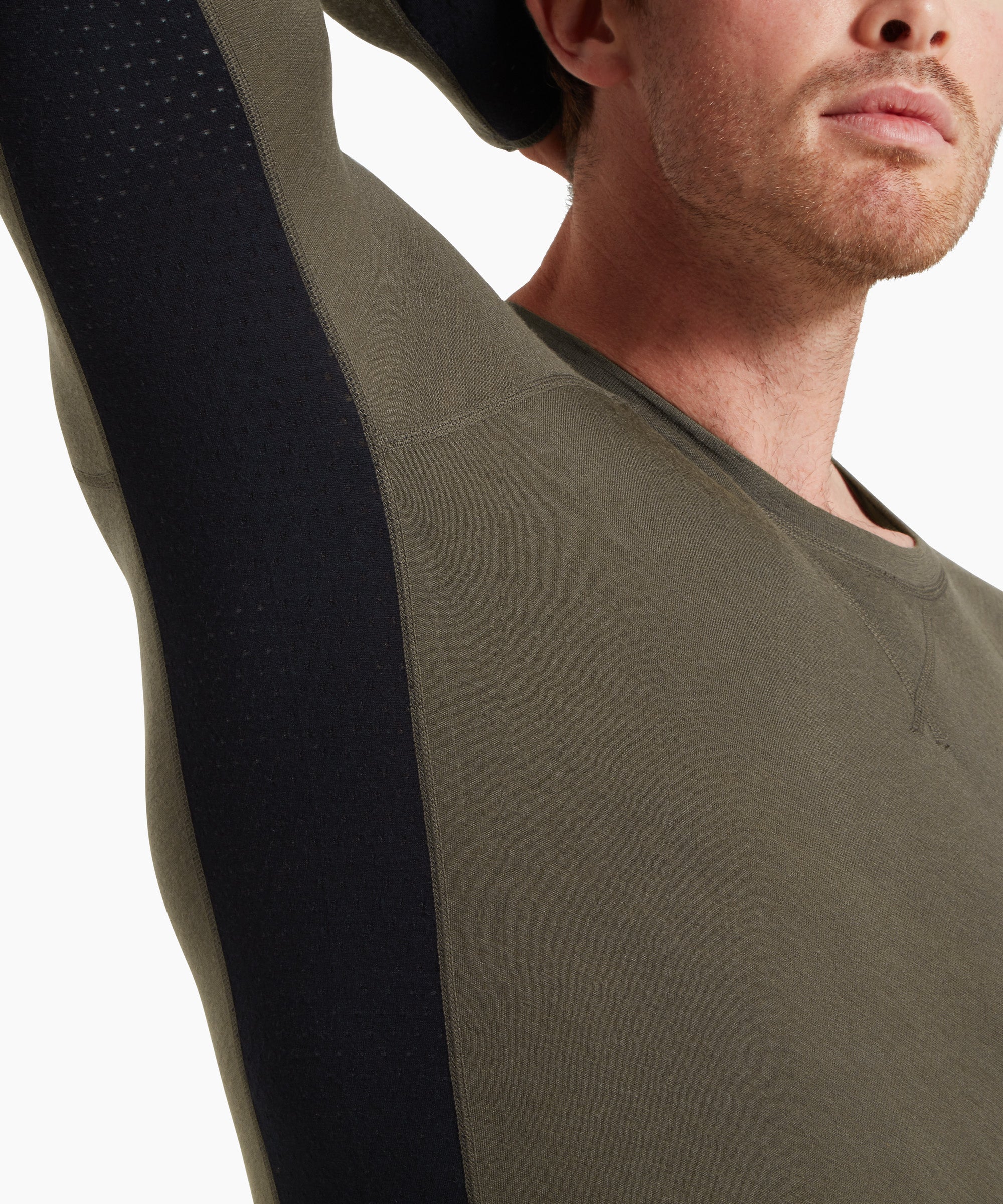 Mens Flatiron 185 Crew - Deep Olive/Black