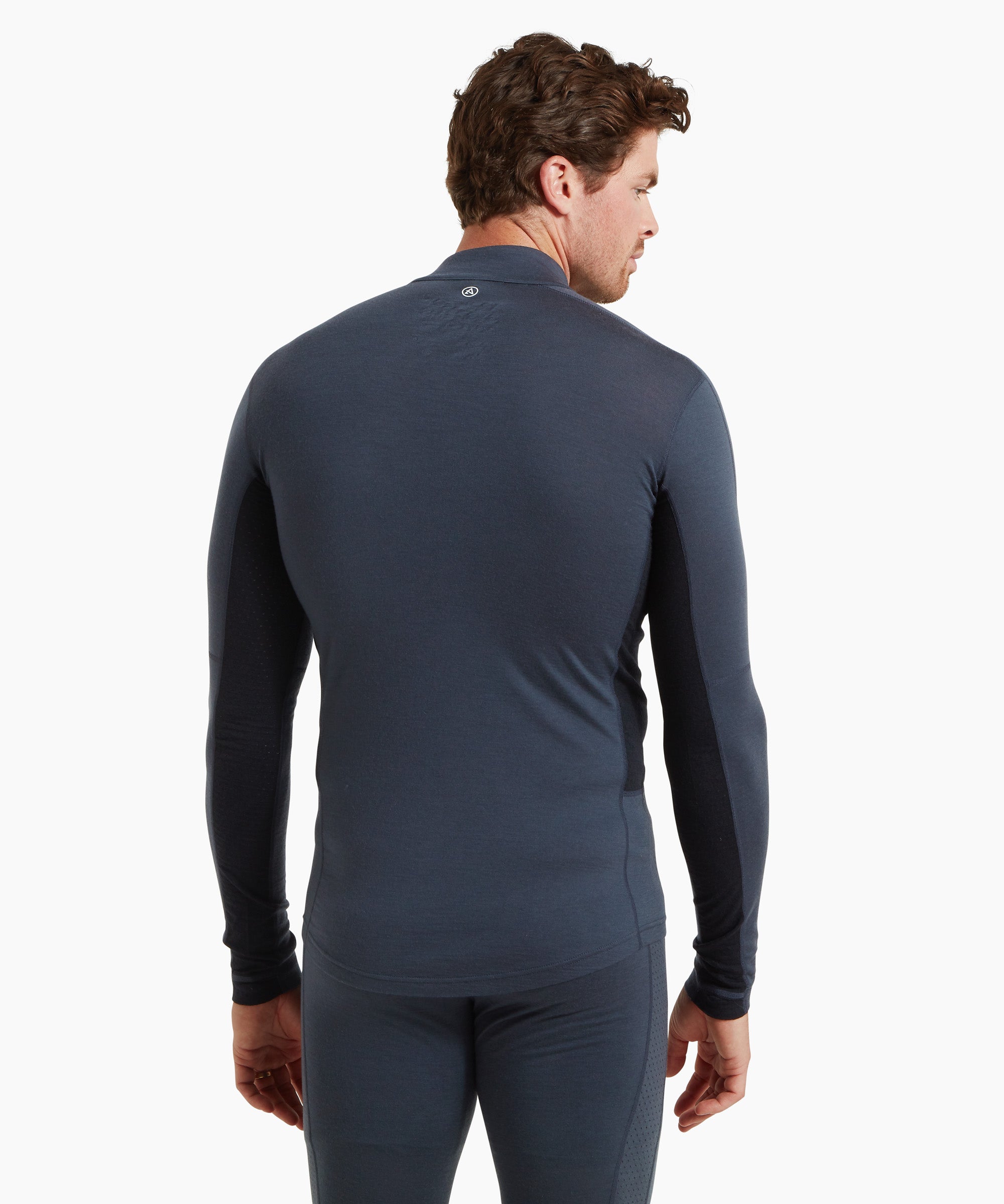 Mens Flatiron 185 Quarter Zip Top - Dusk Blue/Black