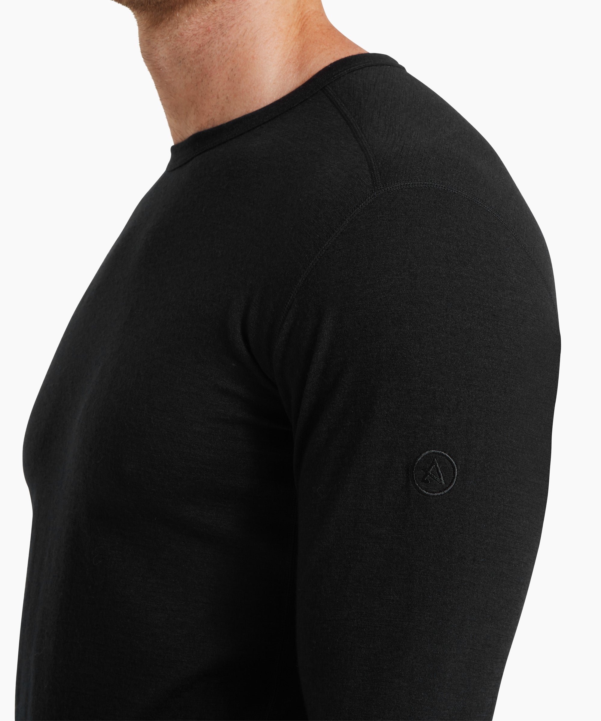 Mens Redstone 185 Long Sleeve Crew - Black