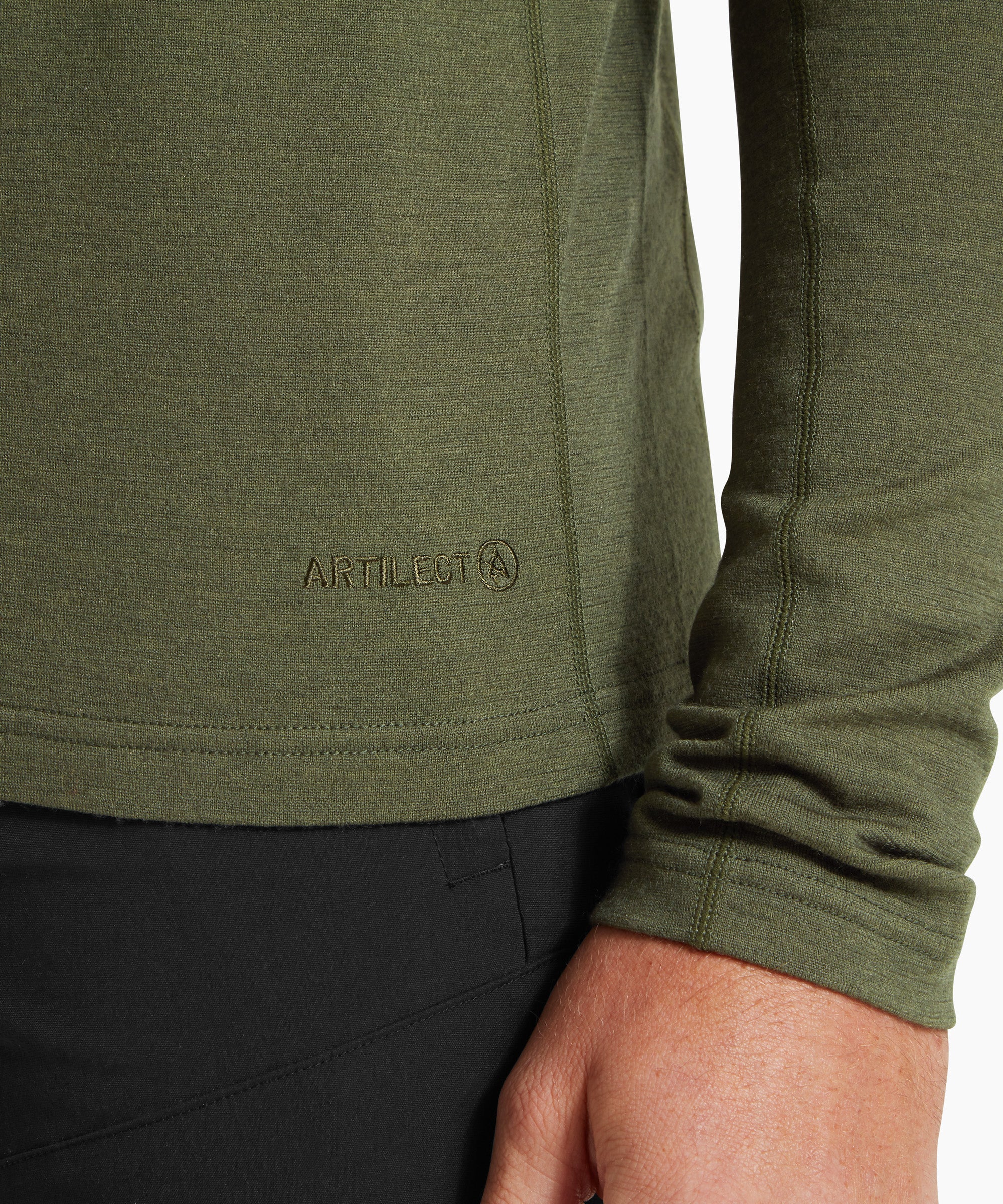 Mens Redstone 185 Long Sleeve Crew - Deep Green