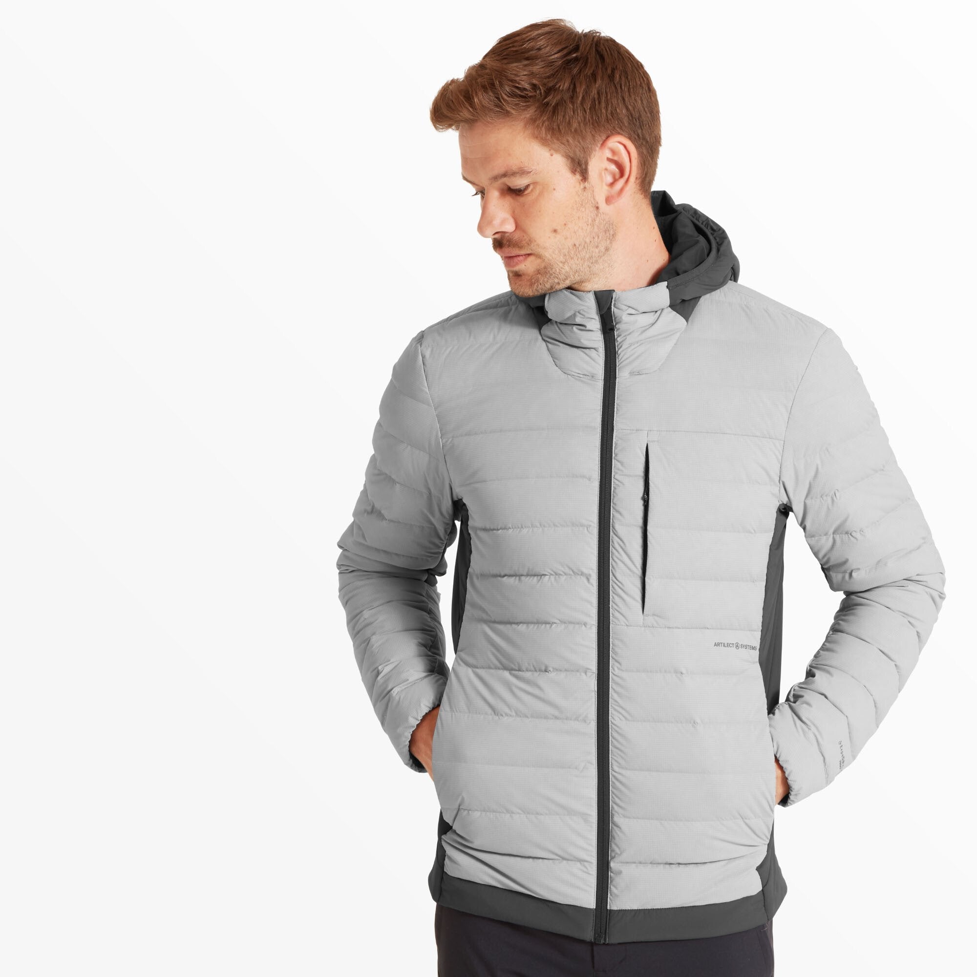Mens Divide Fusion Stretch Hoodie Grey | Artilect Performance