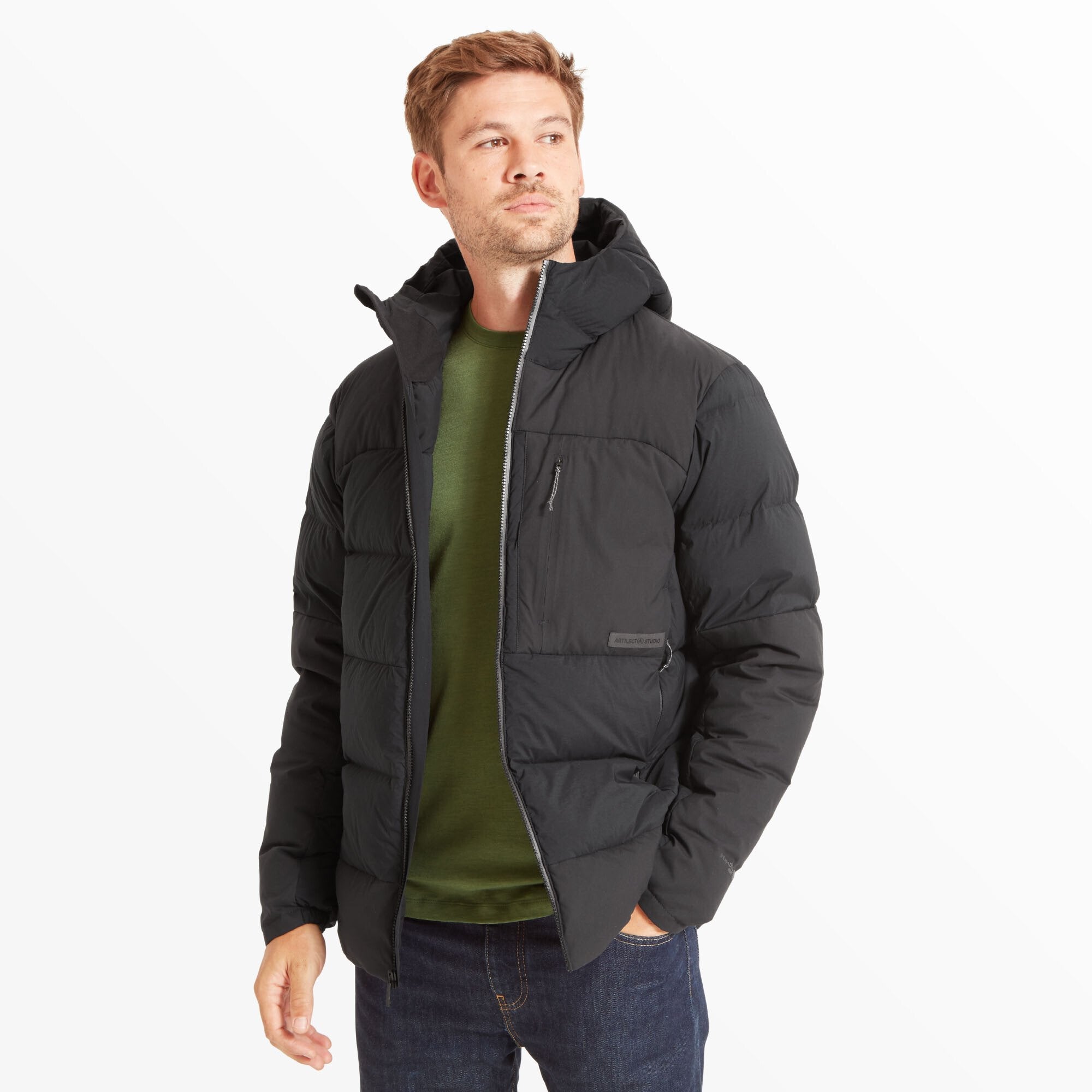 Mens High AF Down Stretch Parka Black | Artilect Performance