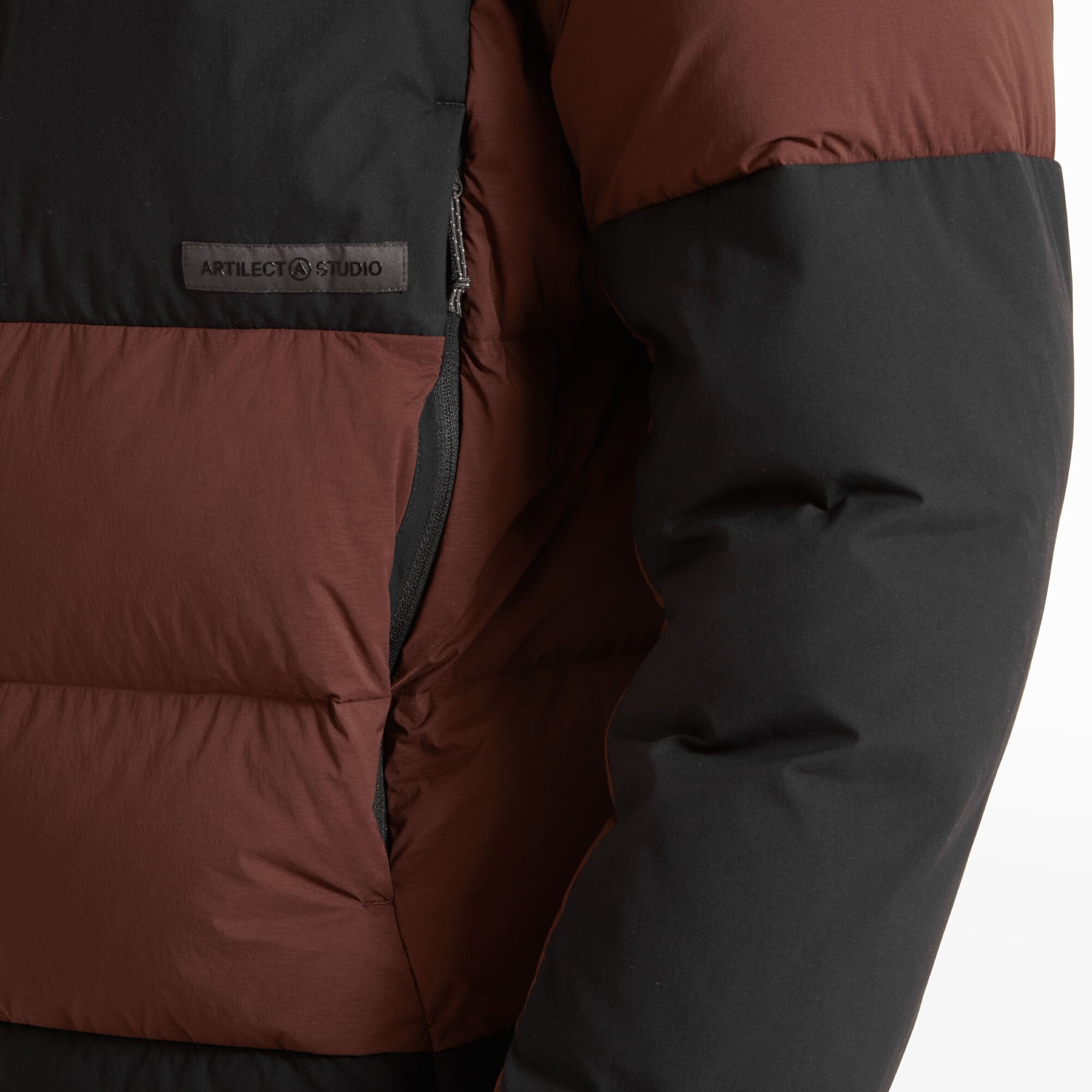 Mens High AF Down Stretch Parka Burgundy | Artilect Performance