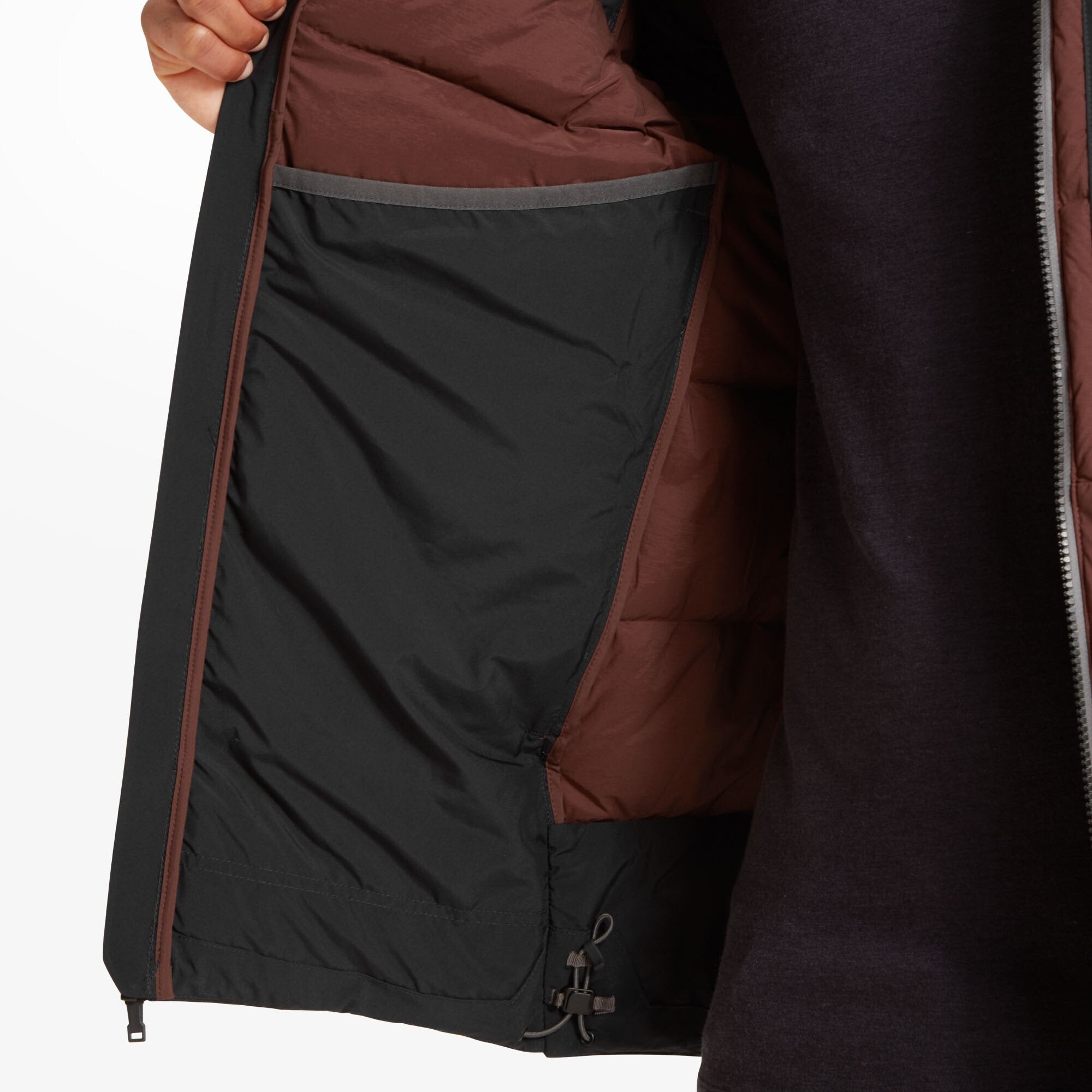 Mens High AF Down Stretch Parka Burgundy | Artilect Performance