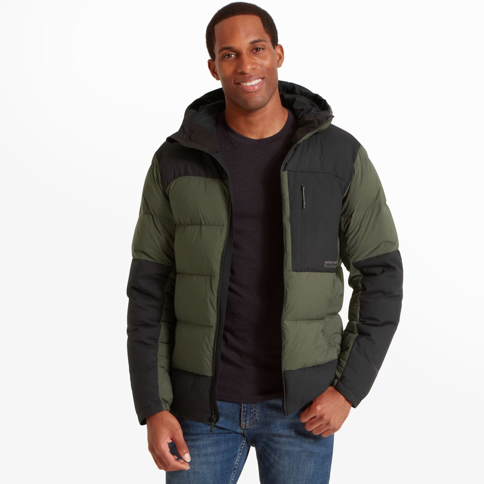 2323 Mens High AF Down Stretch Parka Green | Artilect Performance