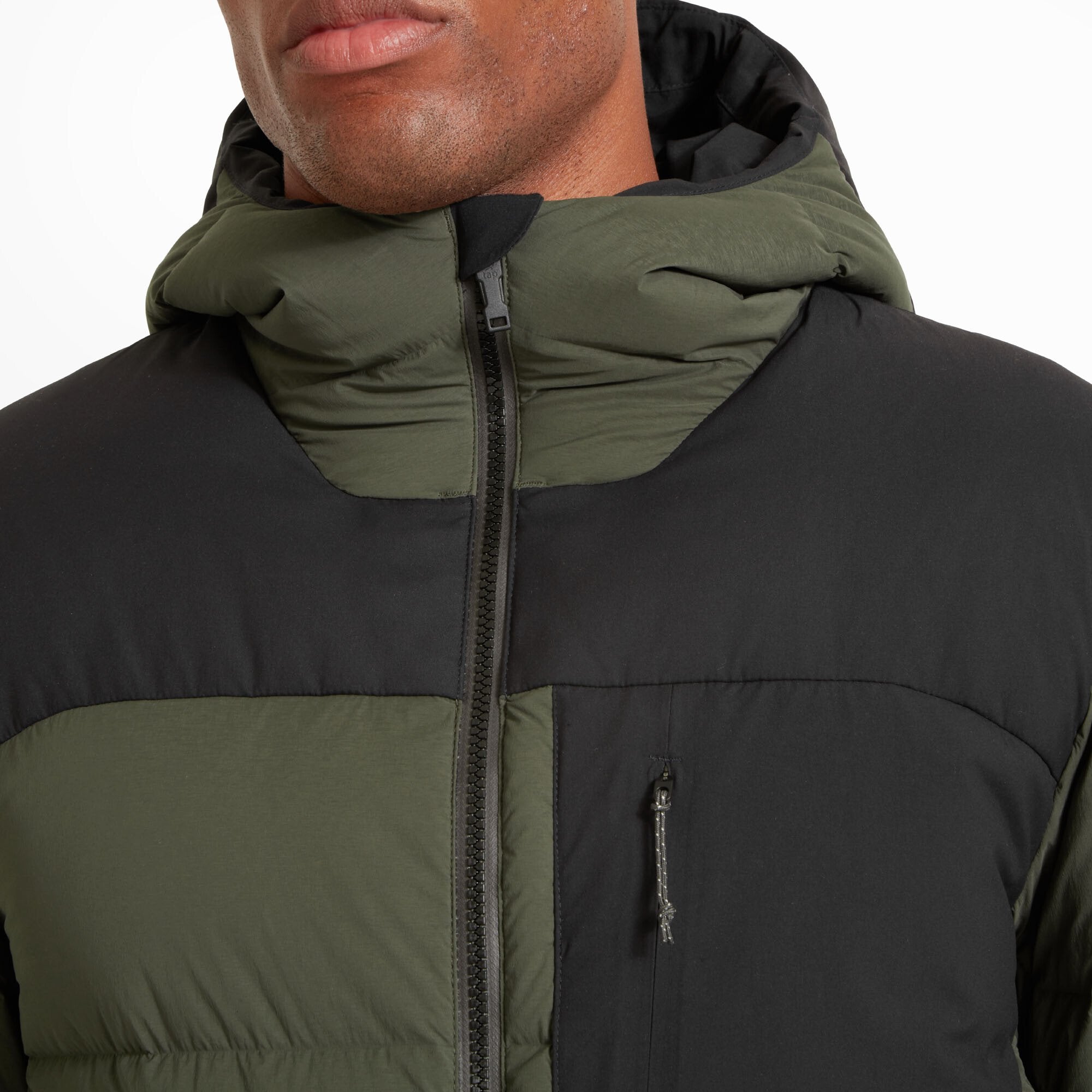 Mens High AF Down Stretch Parka Green | Artilect Performance