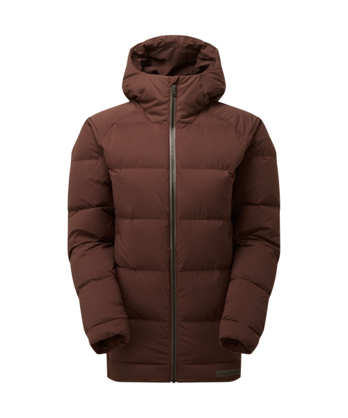 Womens High AF Down Stretch Parka Burgundy | Artilect