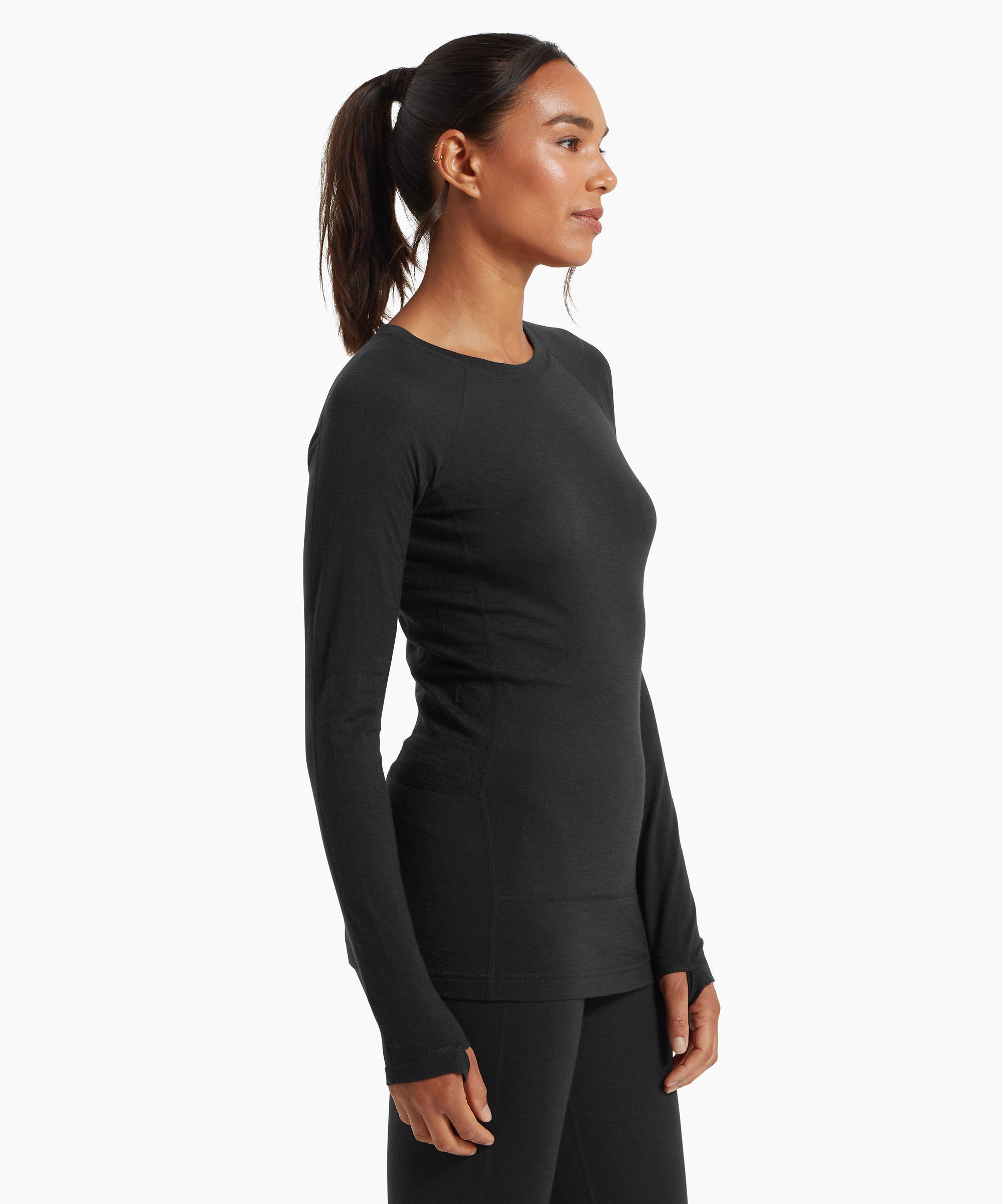 Womens Boulder 125 Long Sleeve Crew - Black