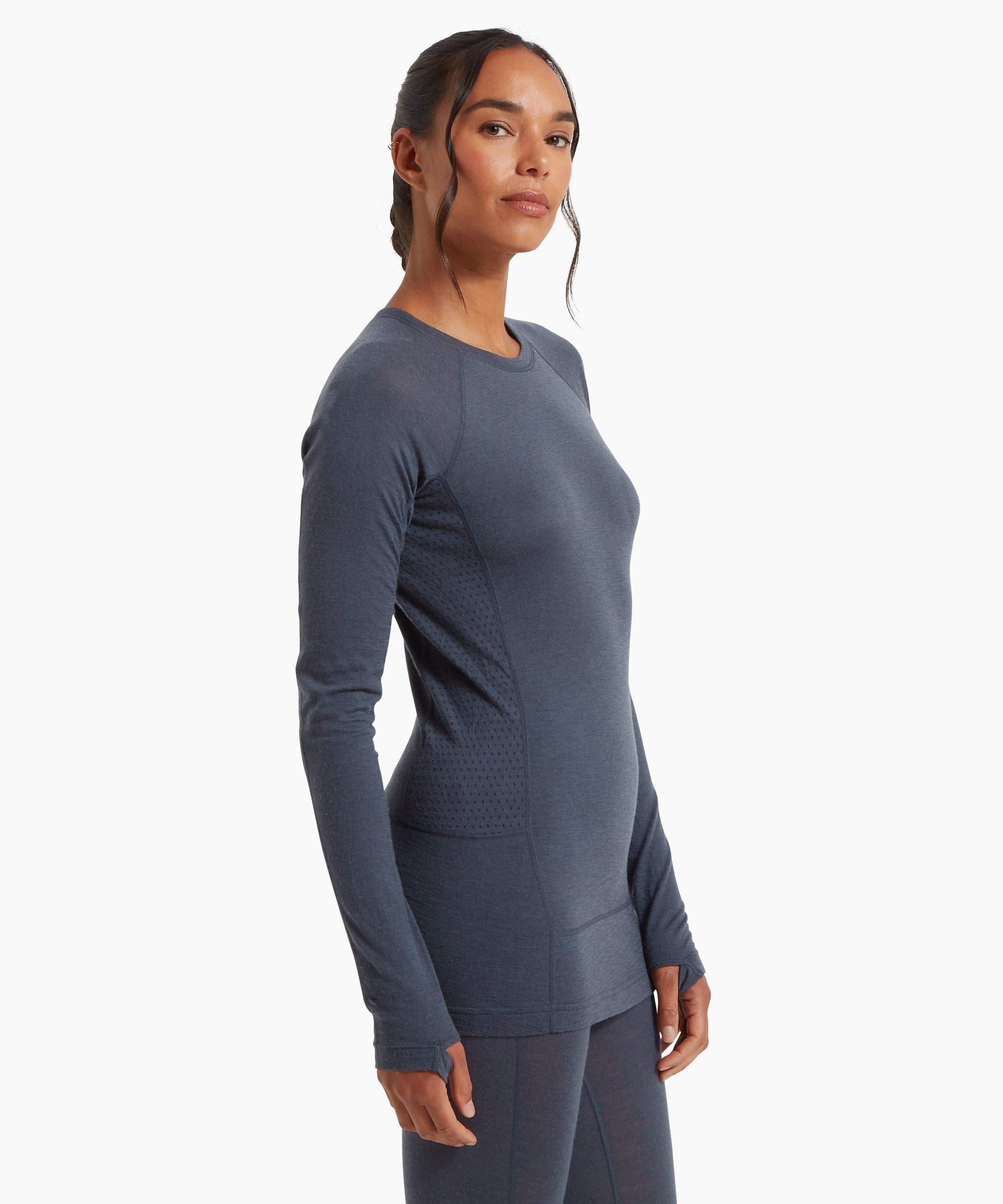 Womens Boulder 125 Long Sleeve Crew - Dusk Blue