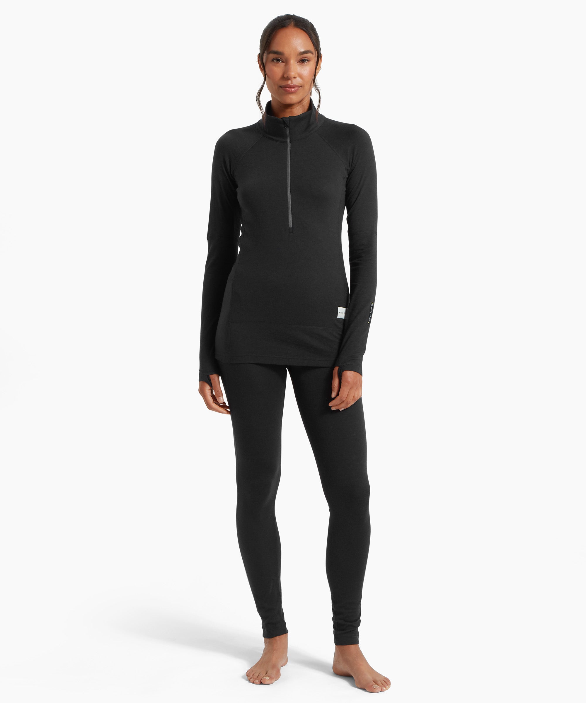 Womens Boulder 125 Quarter Zip Top Black | Artilect Performance