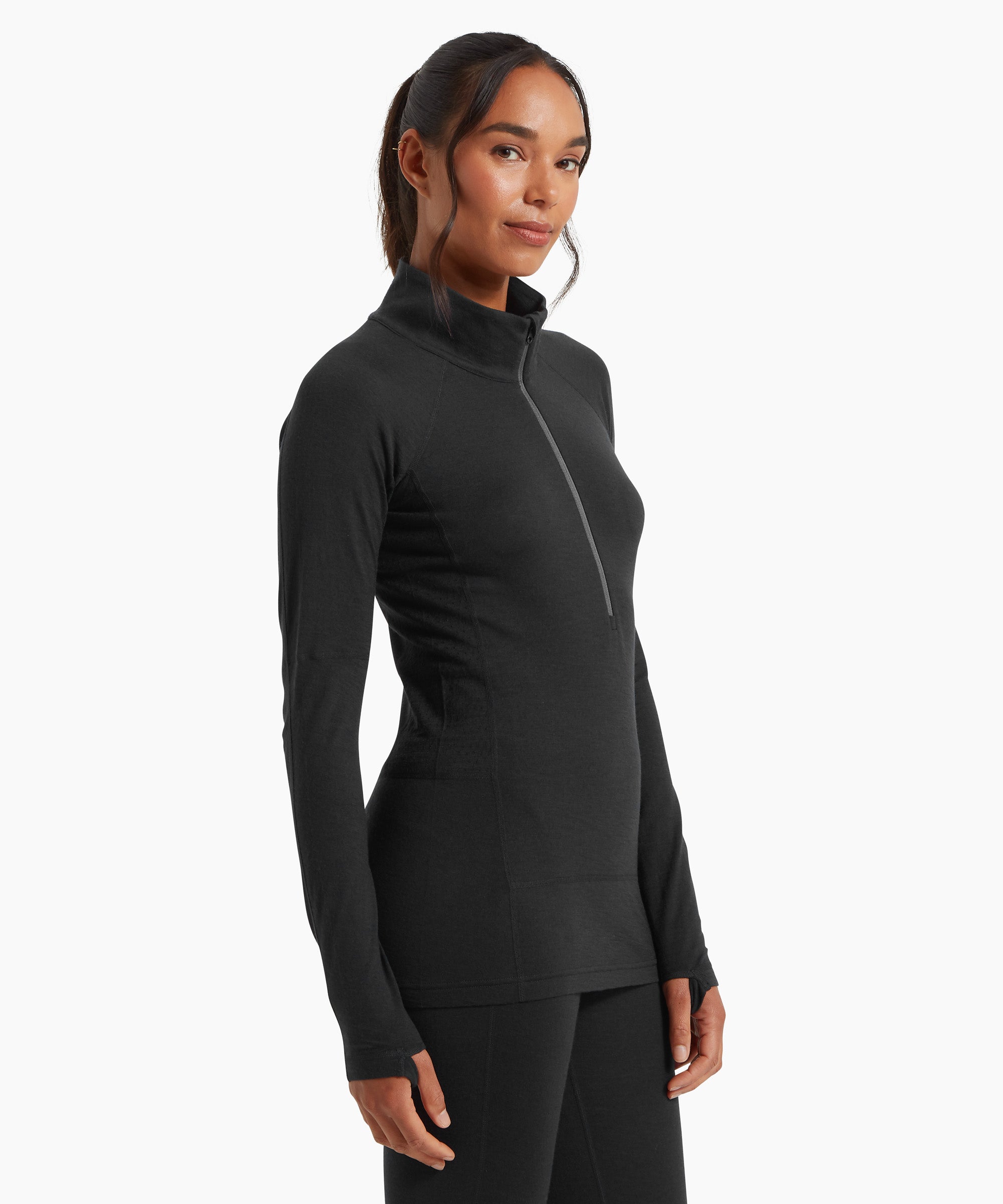 Womens Boulder 125 Quarter Zip Top - Black