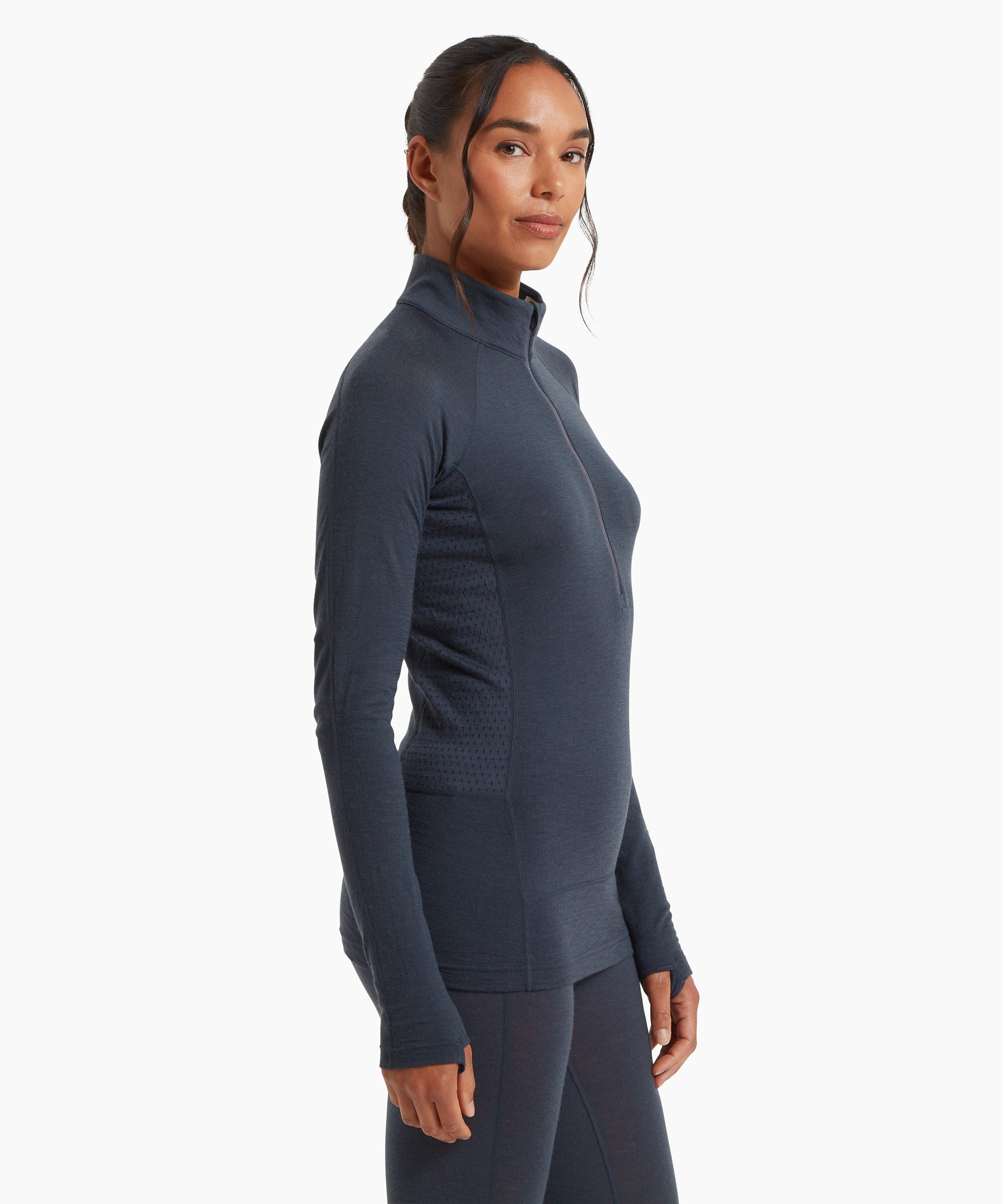 Womens Boulder 125 Quarter Zip Top - Dusk Blue