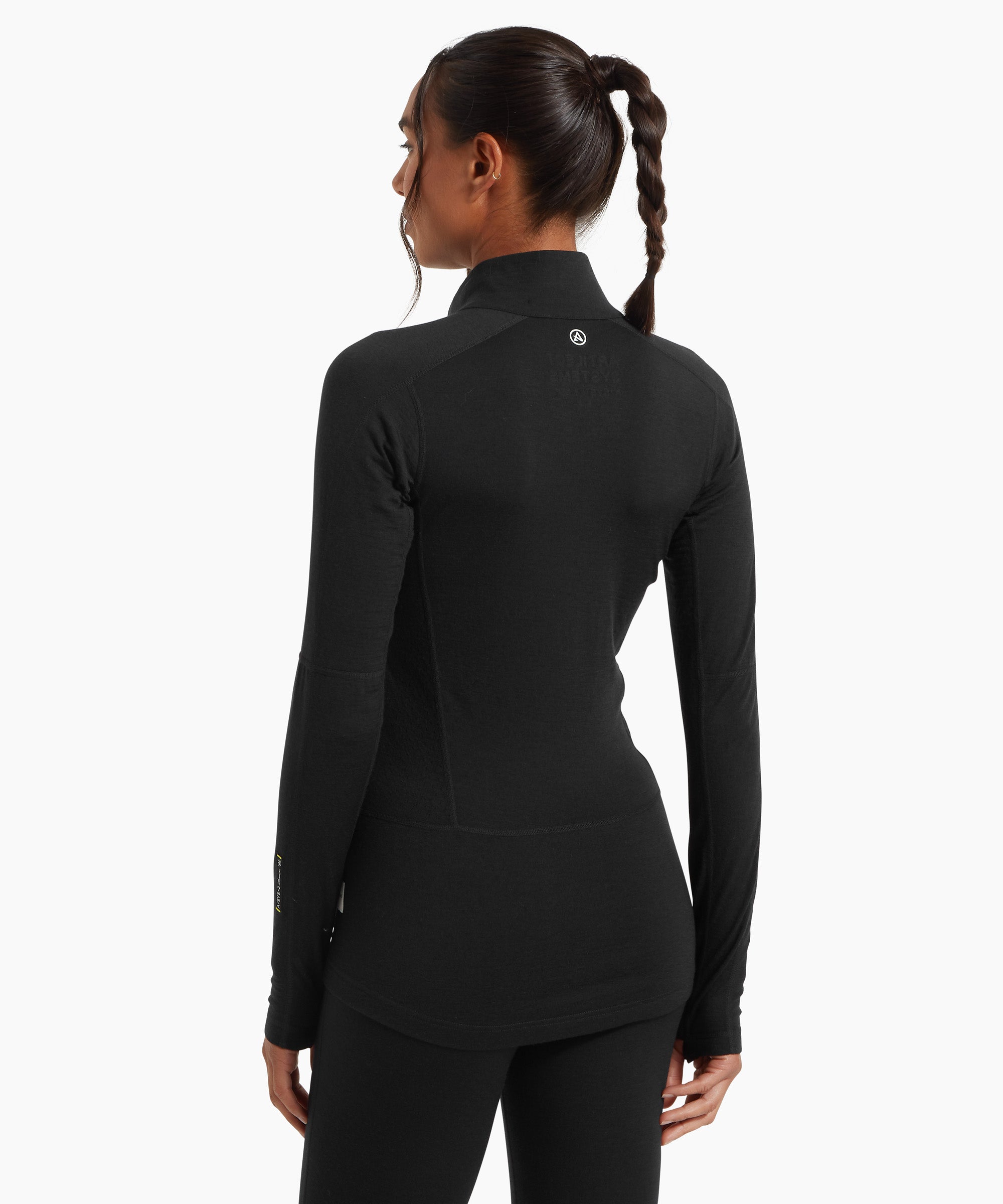 Womens Flatiron 185 Quarter Zip Top - Black