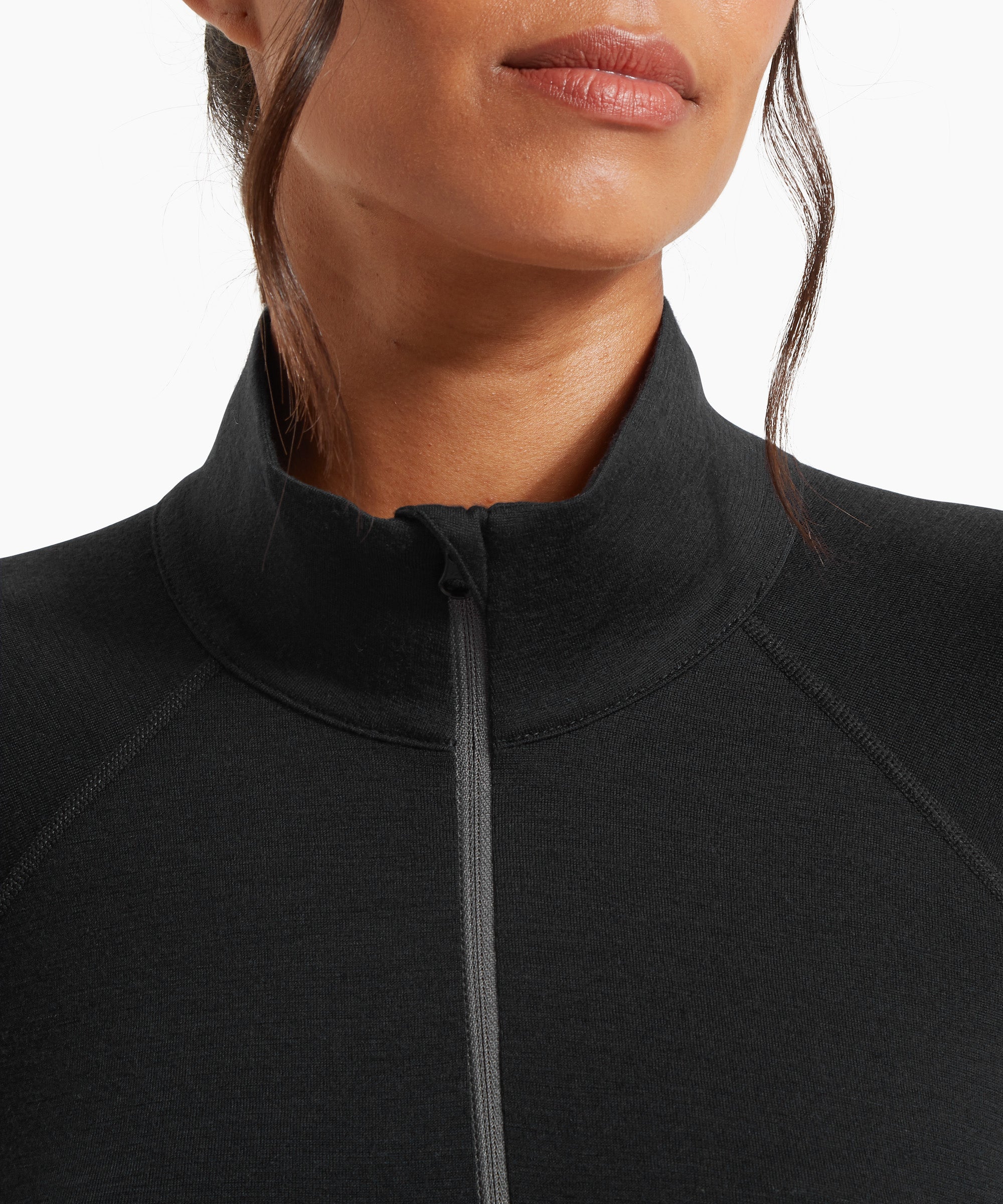 Womens Flatiron 185 Quarter Zip Top - Black