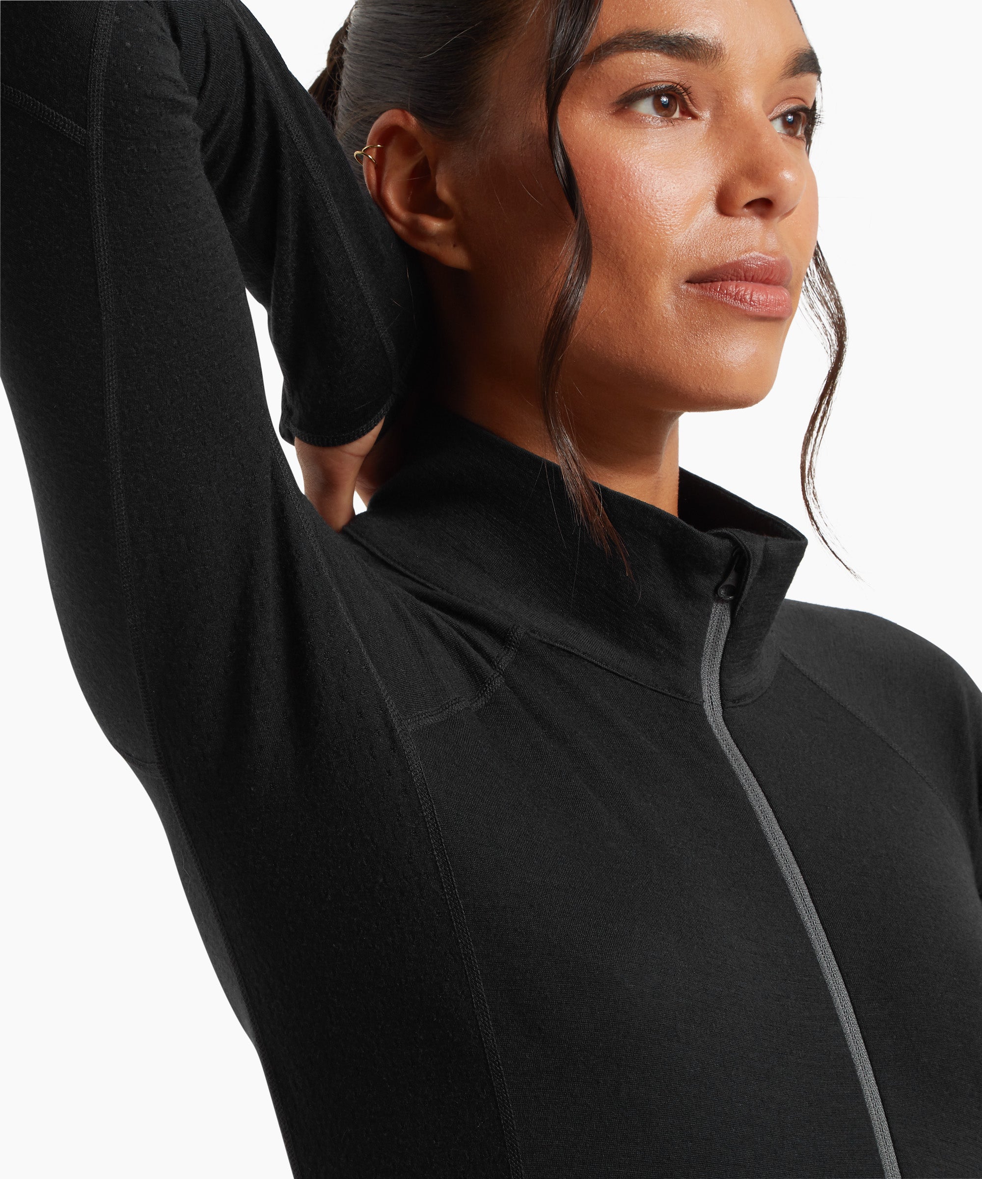 Womens Flatiron 185 Quarter Zip Top - Black