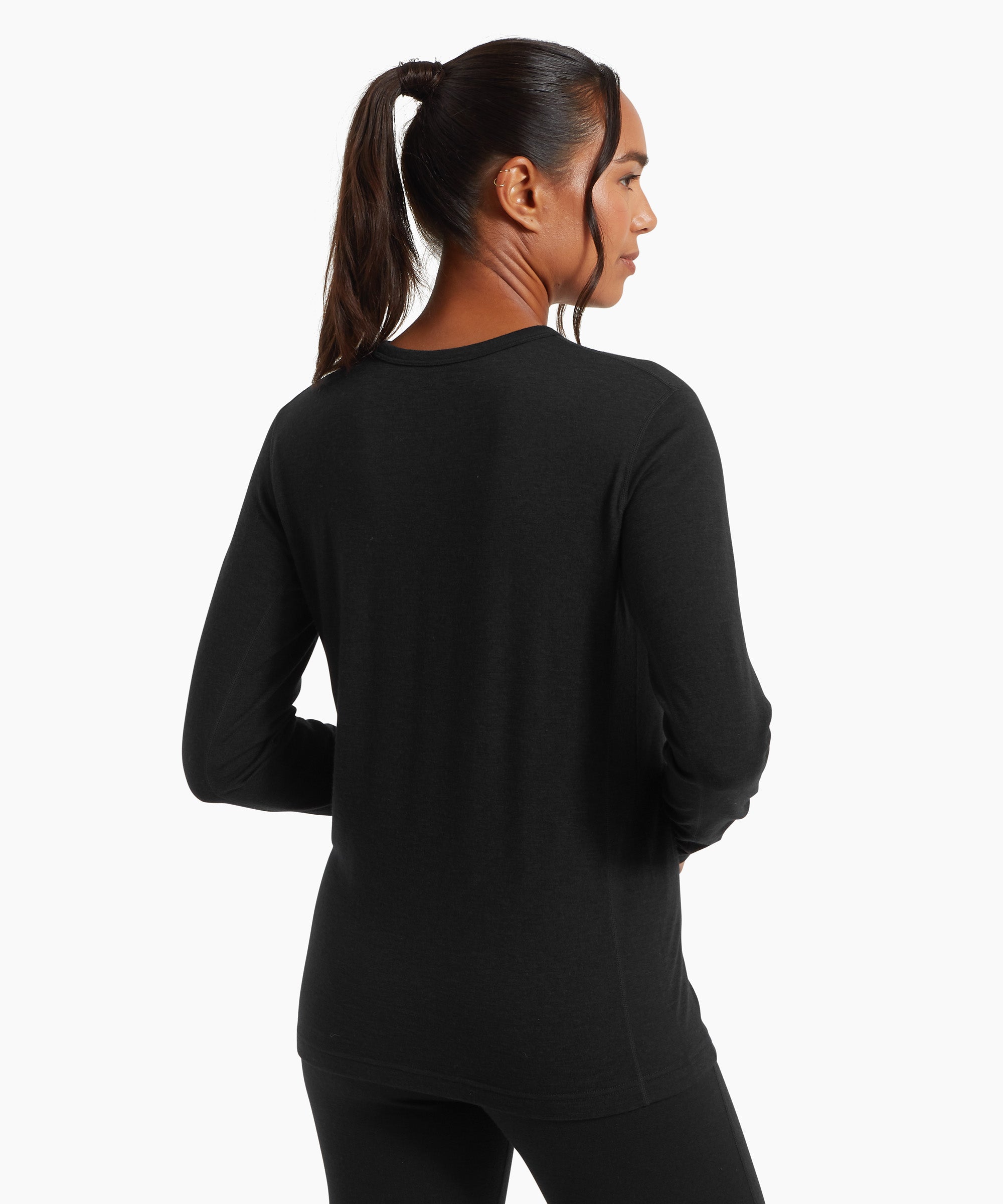 Womens Redstone 185 Long Sleeve Crew - Black